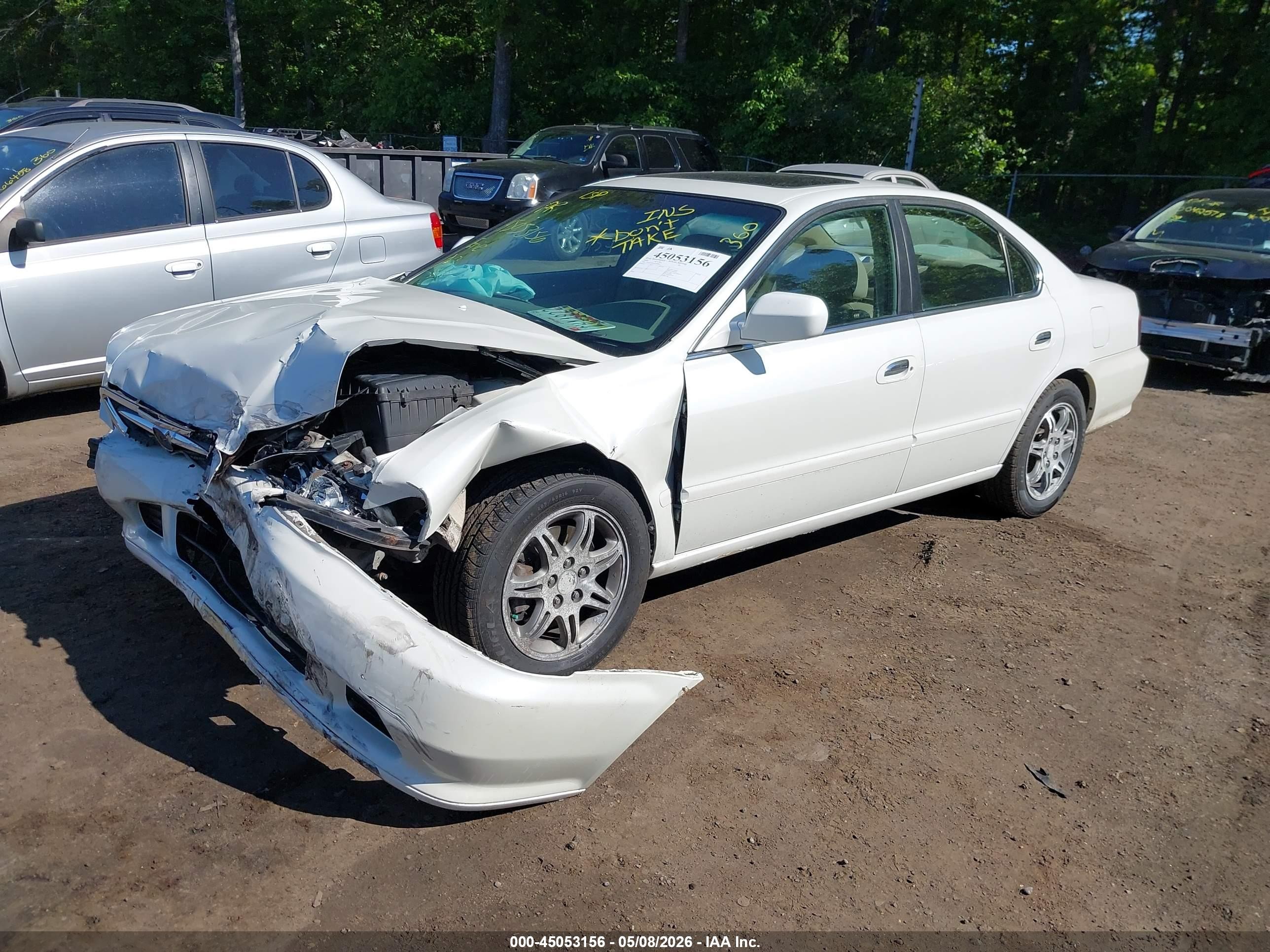 2000 Acura Tl 3.2 White vin: 19UUA5666YA049962