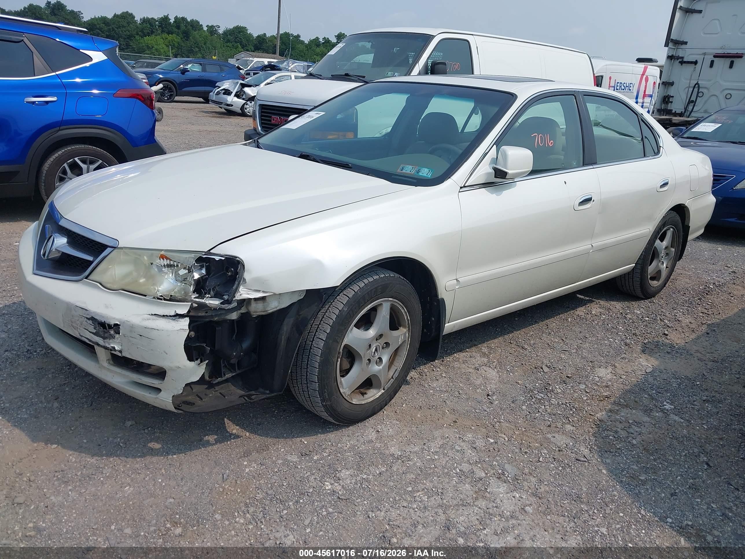 2003 Acura Tl 3.2 White vin: 19UUA56673A092604