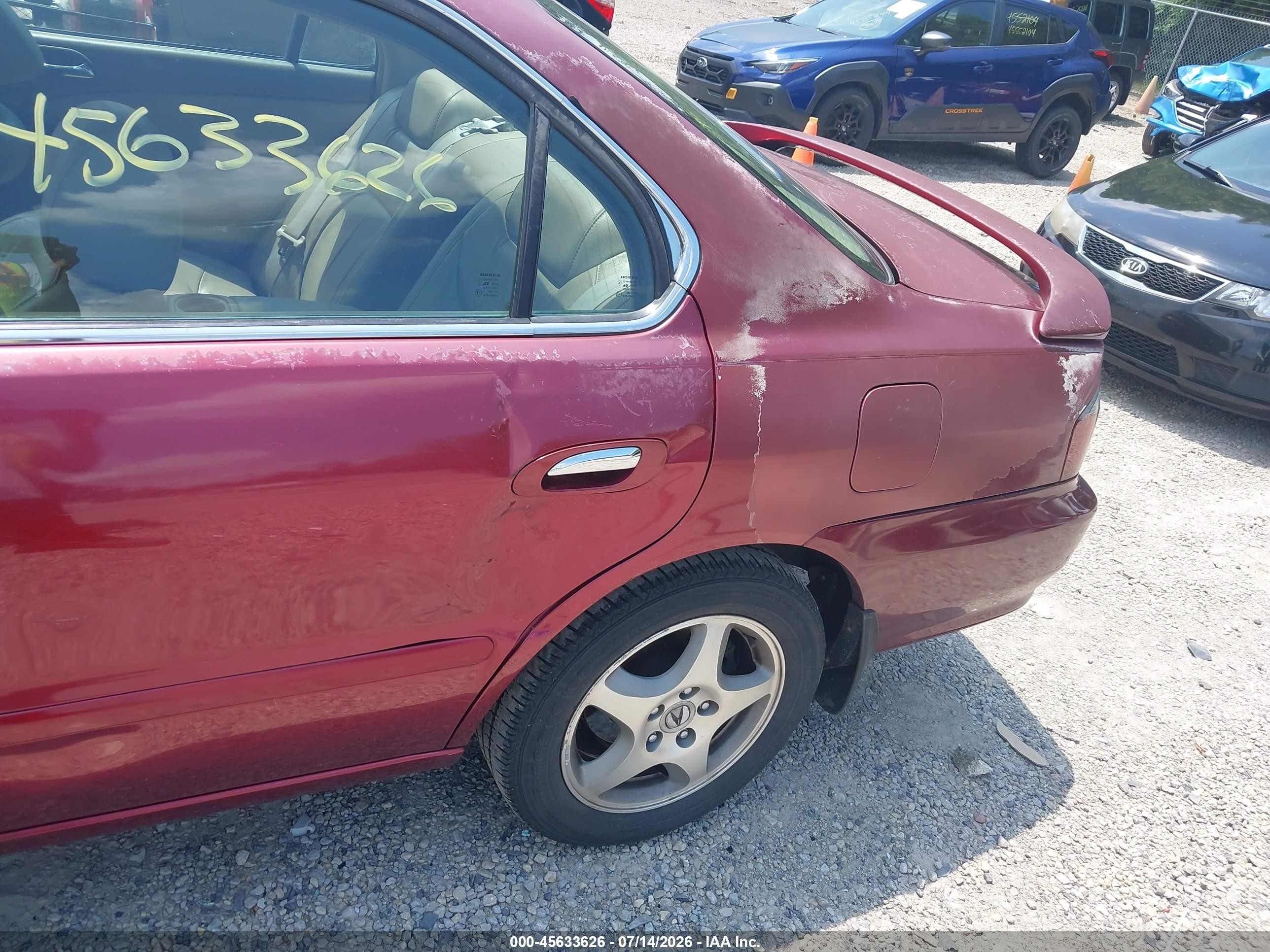 2003 Acura Tl 3.2 Red vin: 19UUA566X3A091186
