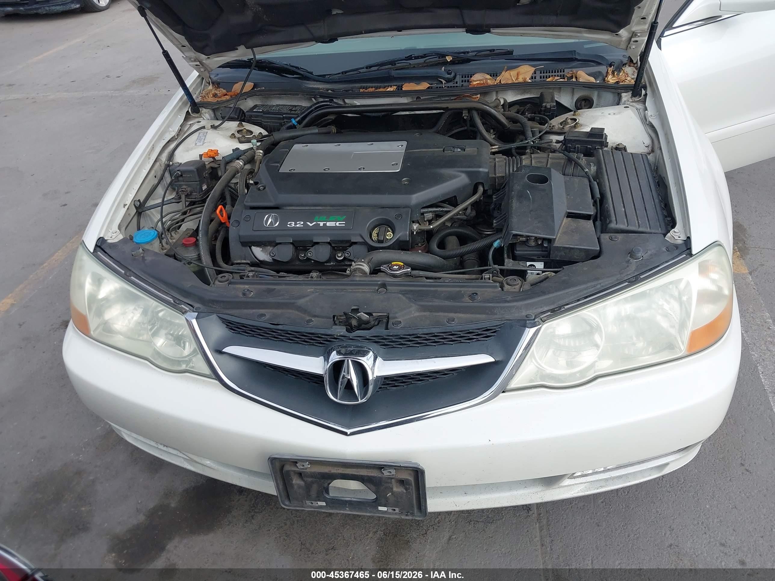 2003 Acura Tl 3.2 White vin: 19UUA56733A038290