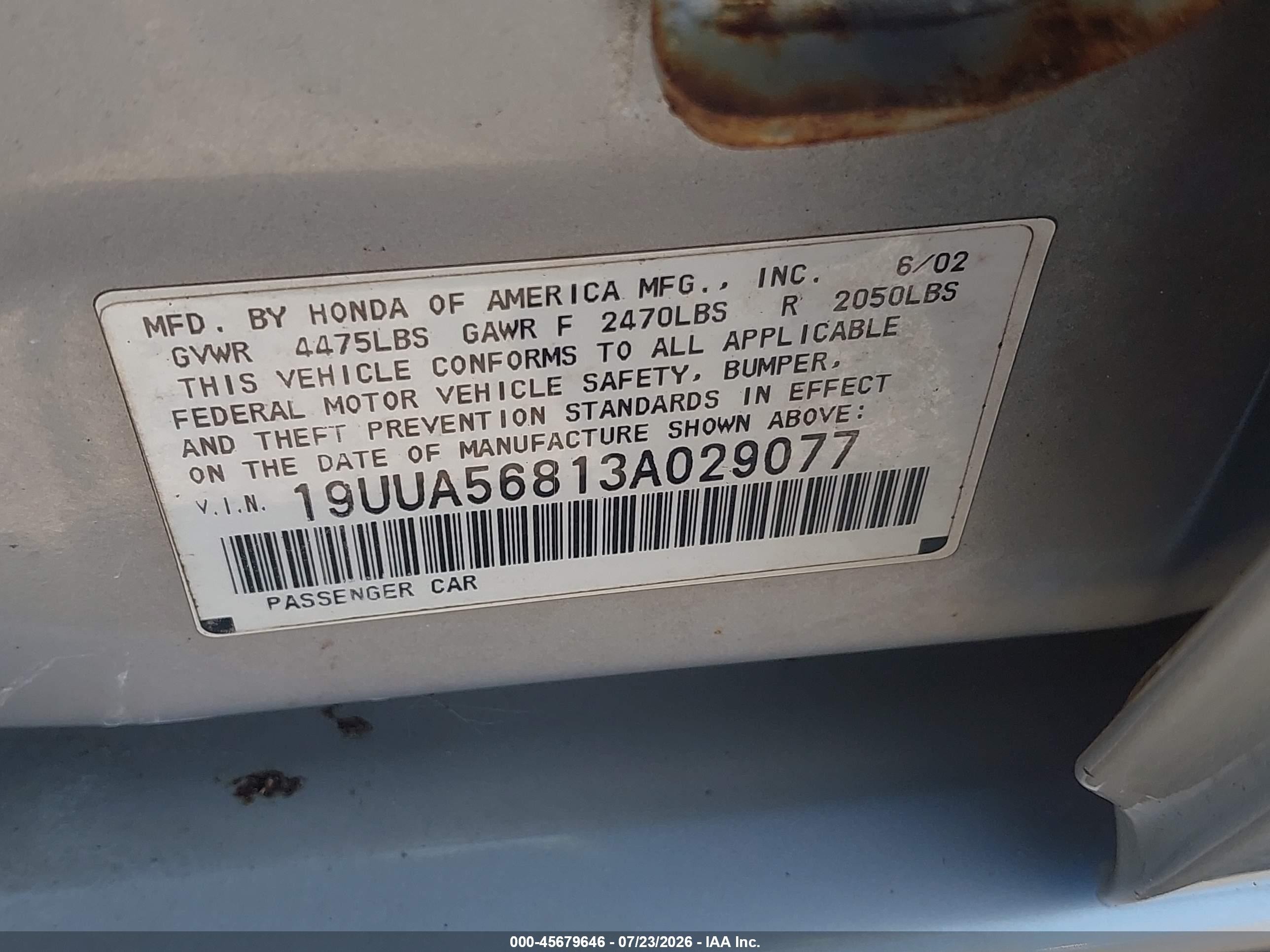 2003 Acura Tl 3.2 Type S Silver vin: 19UUA56813A029077