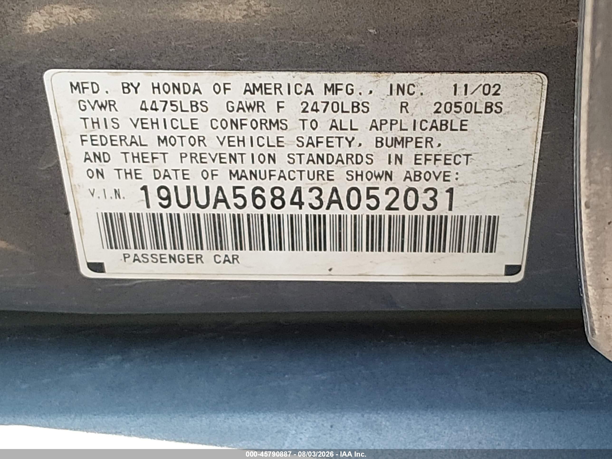 2003 Acura Tl 3.2 Type S Black vin: 19UUA56843A052031