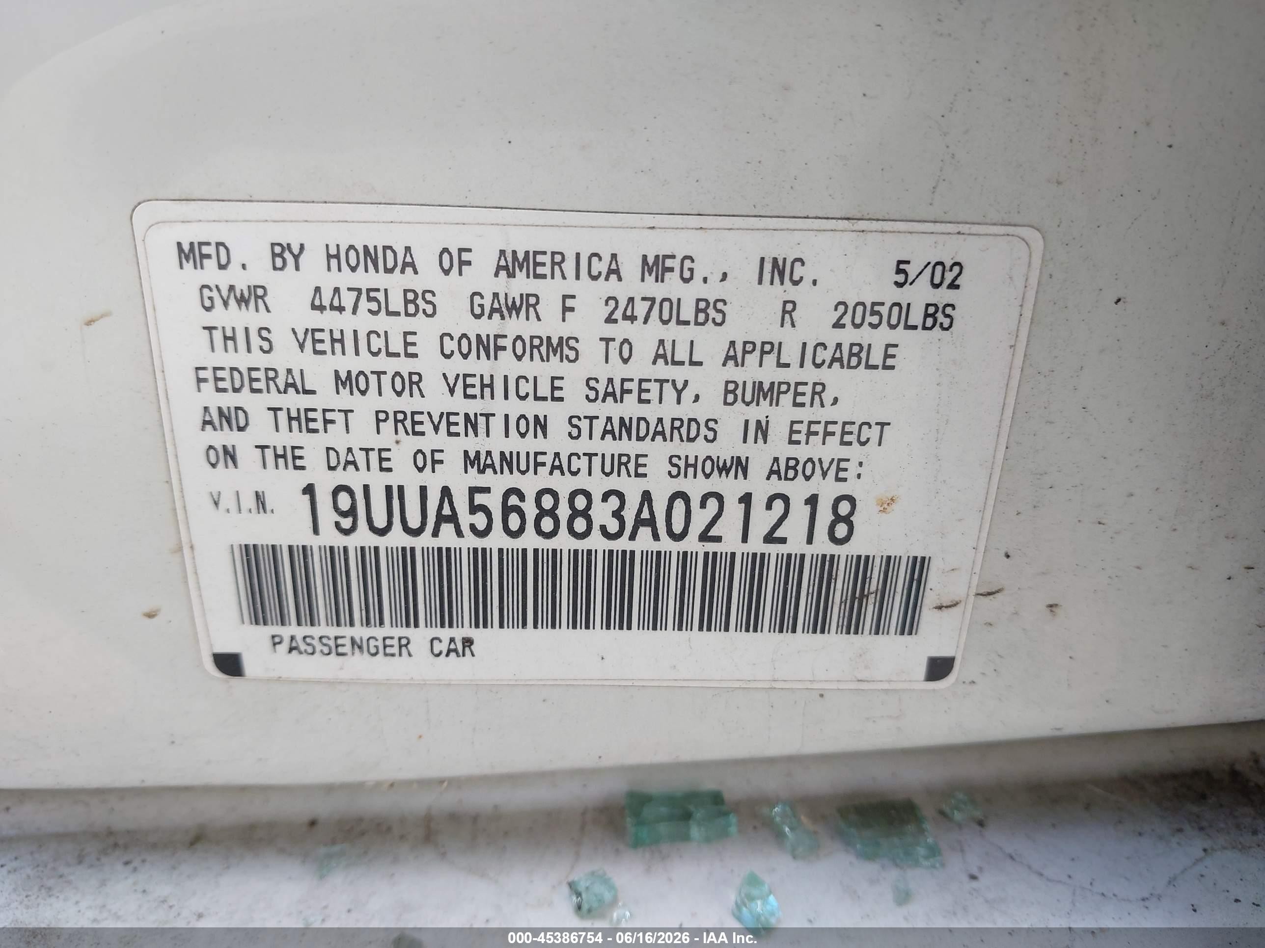 2003 Acura Tl 3.2 Type S White vin: 19UUA56883A021218