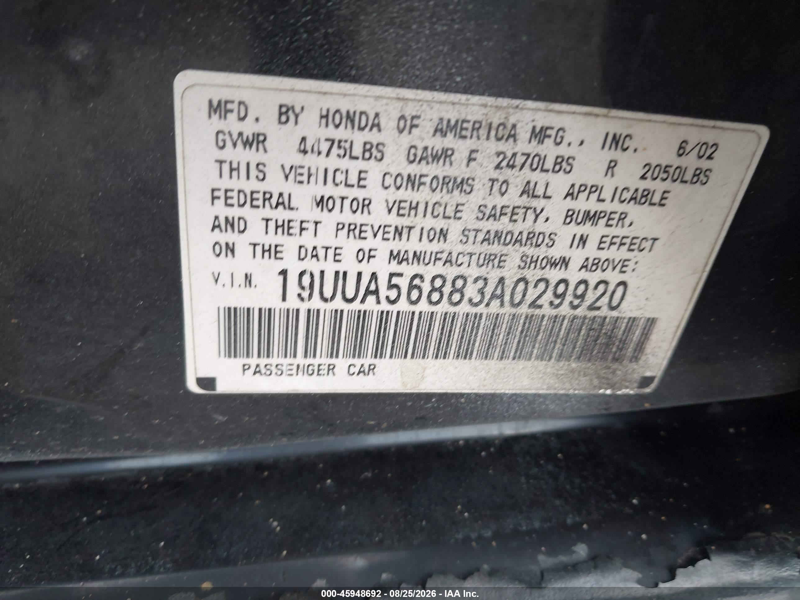 2003 Acura Tl 3.2 Type S Black vin: 19UUA56883A029920