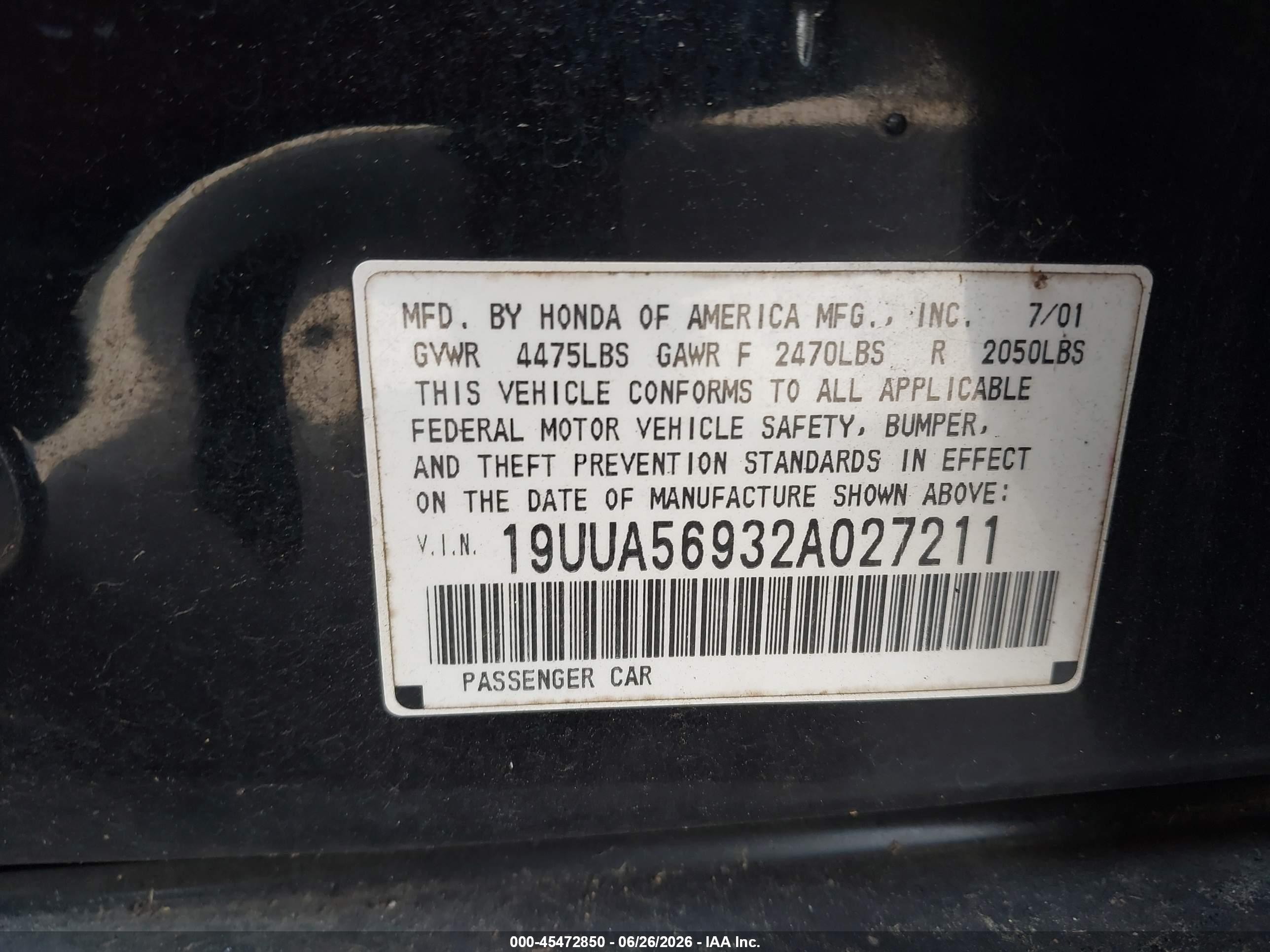 2002 Acura Tl 3.2 Type S Black vin: 19UUA56932A027211
