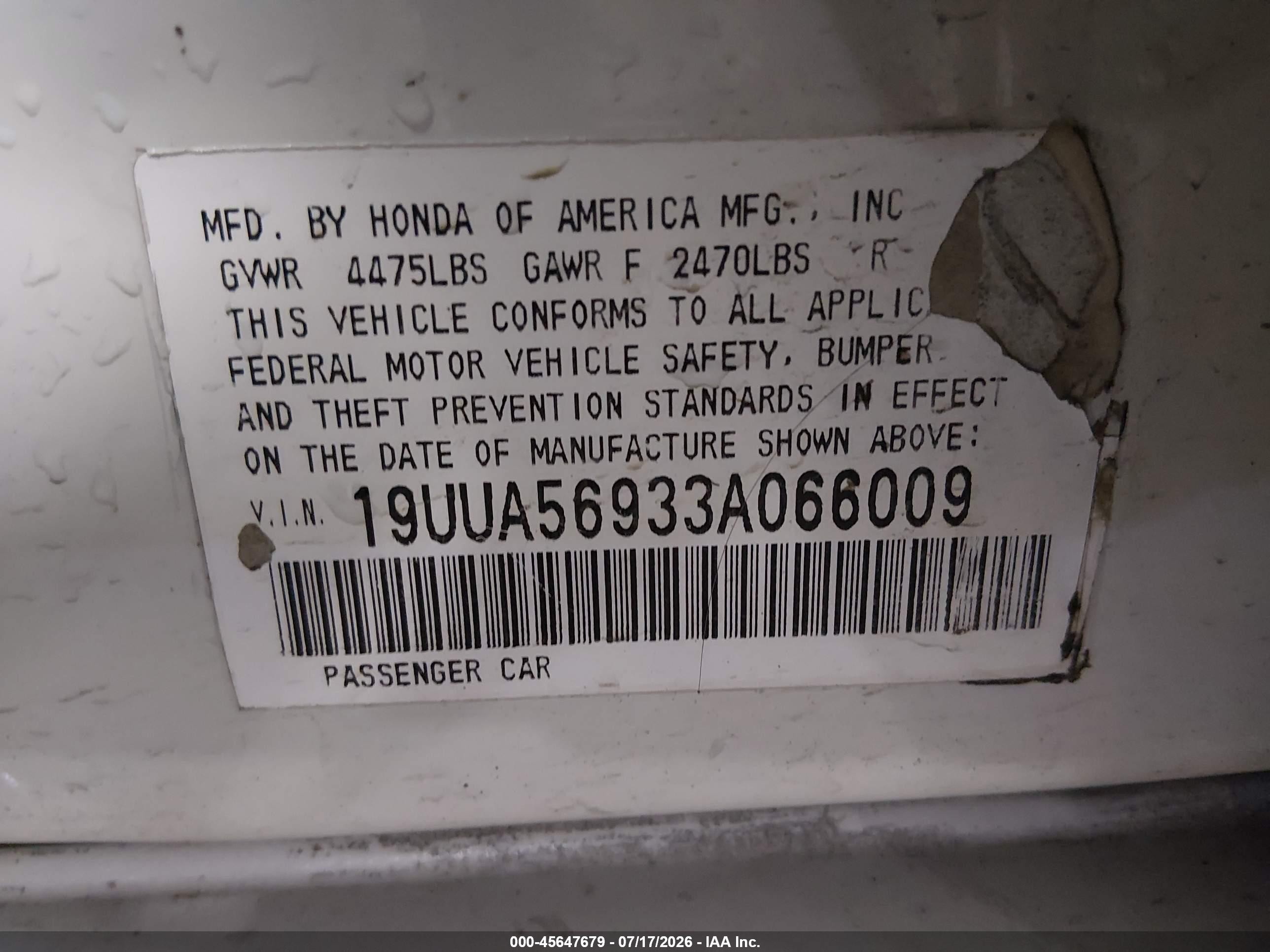 2003 Acura Tl 3.2 Type S White vin: 19UUA56933A066009