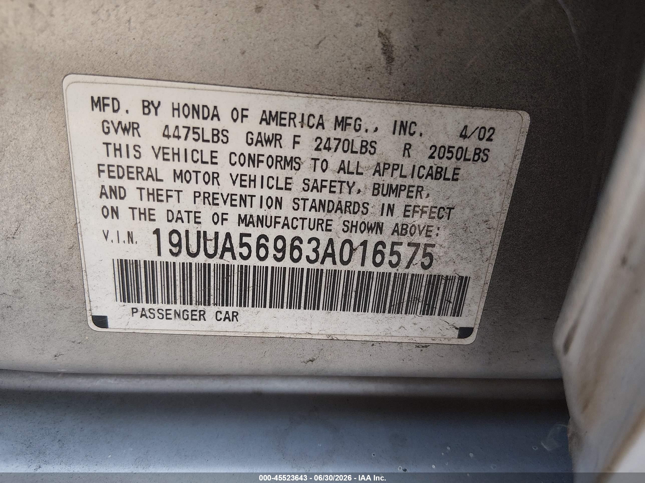 2003 Acura Tl 3.2 Type S Silver vin: 19UUA56963A016575