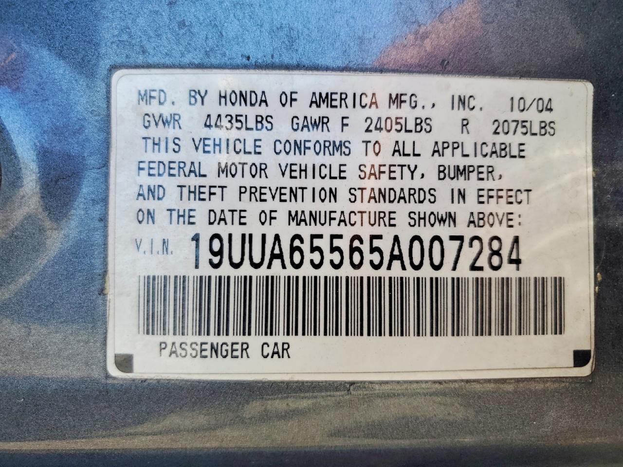 2005 Acura Tl Gray vin: 19UUA65565A007284