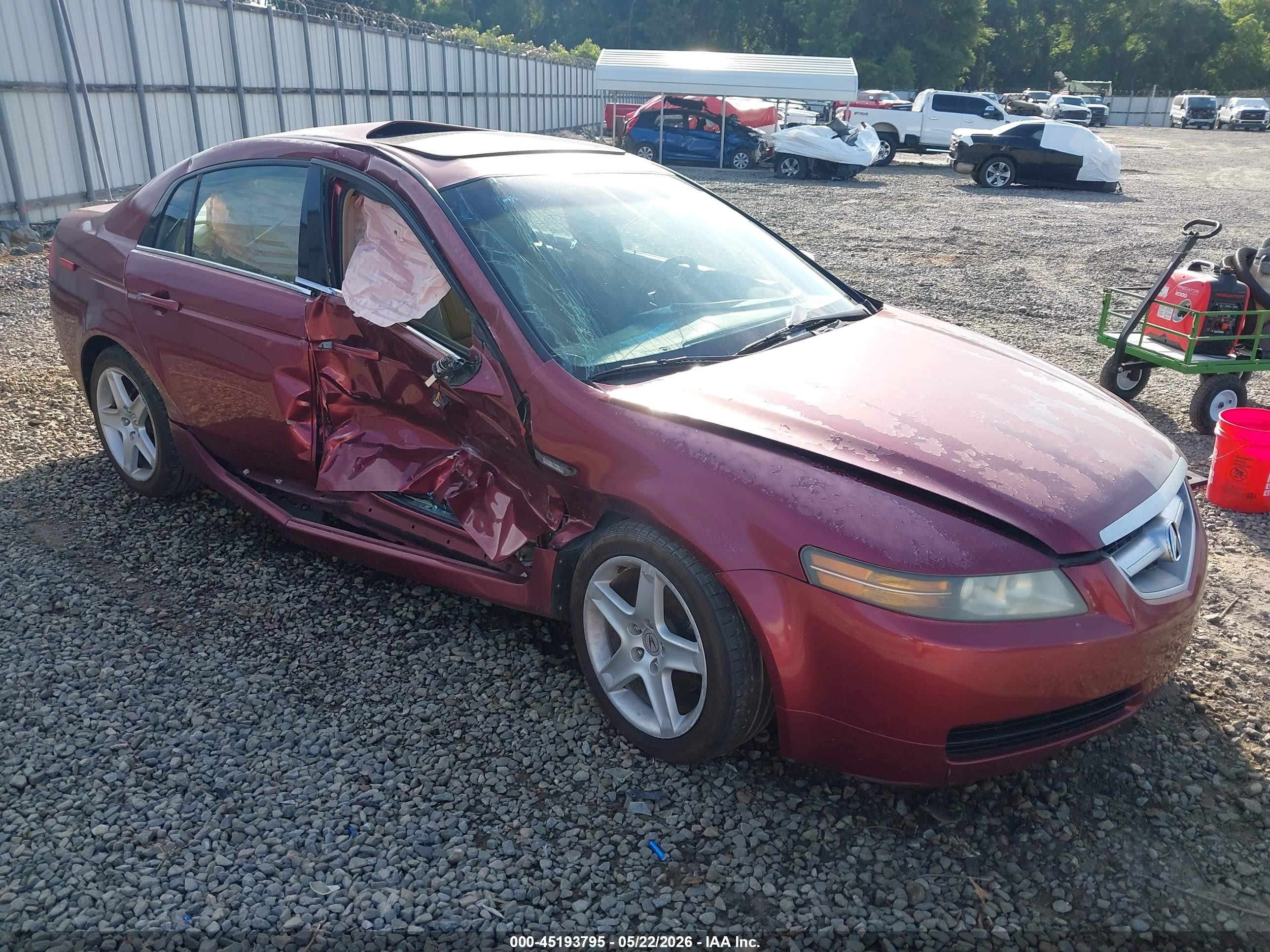 2005 Acura Tl   Red vin: 19UUA66205A028443