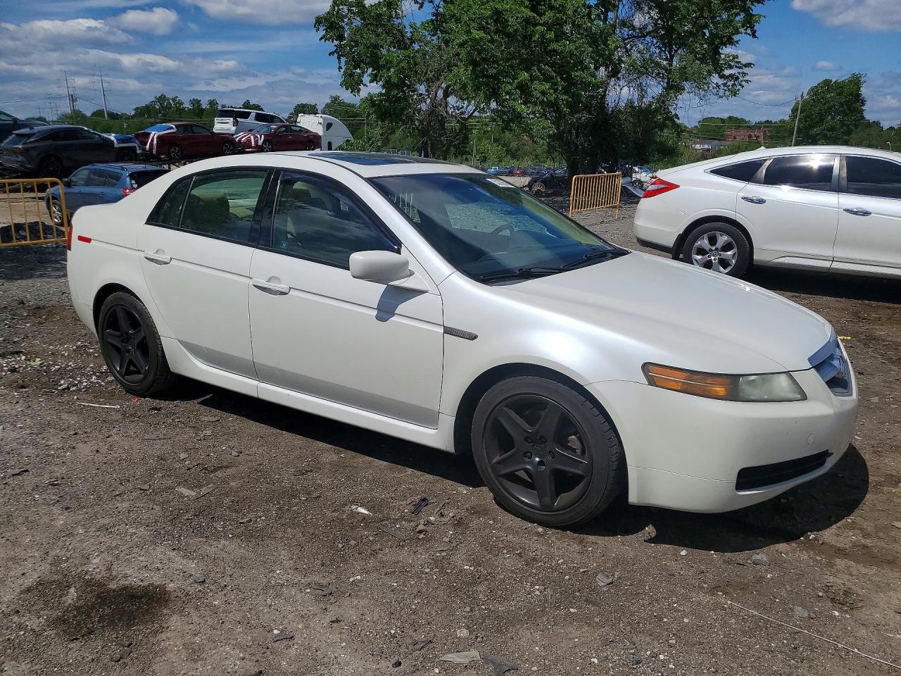 2005 Acura Tl White vin: 19UUA66205A079019