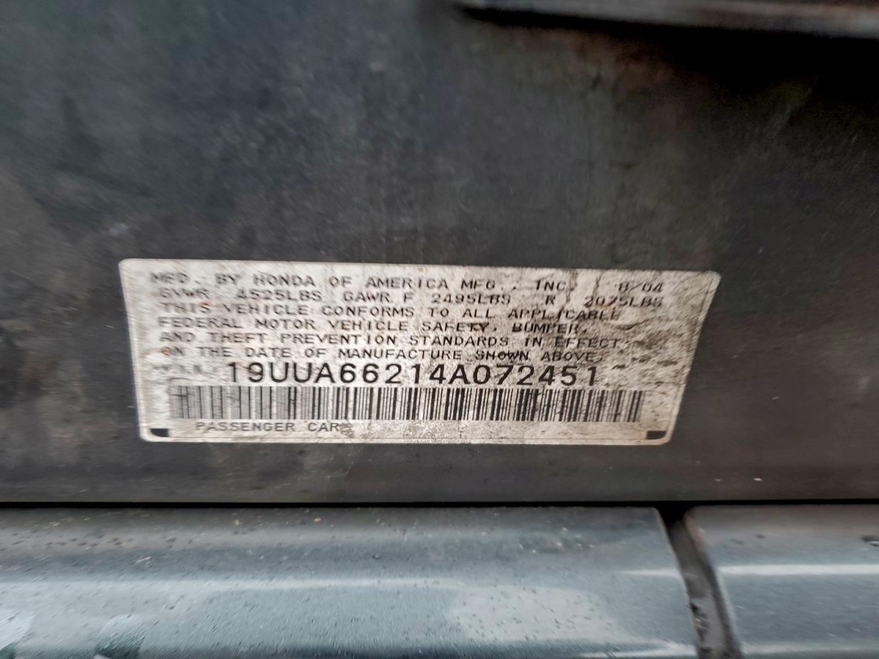 2004 Acura Tl Зеленый vin: 19UUA66214A072451