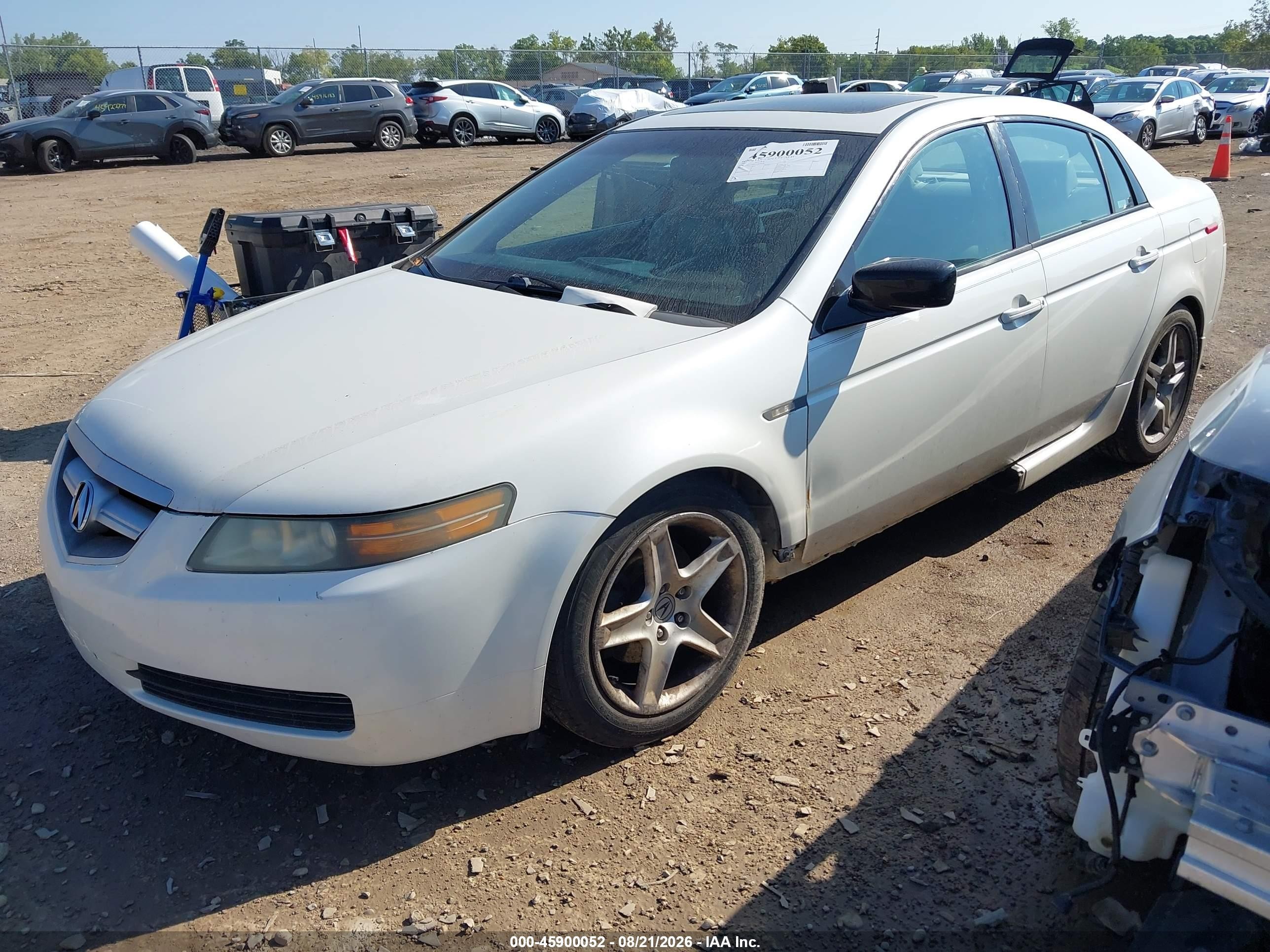 2007 Acura Tl 3.2 White vin: 19UUA66217A019074