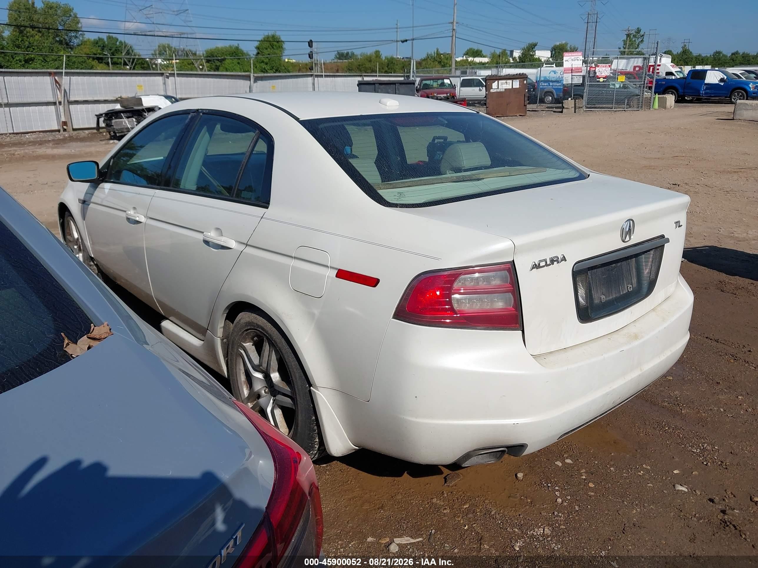 2007 Acura Tl 3.2 White vin: 19UUA66217A019074