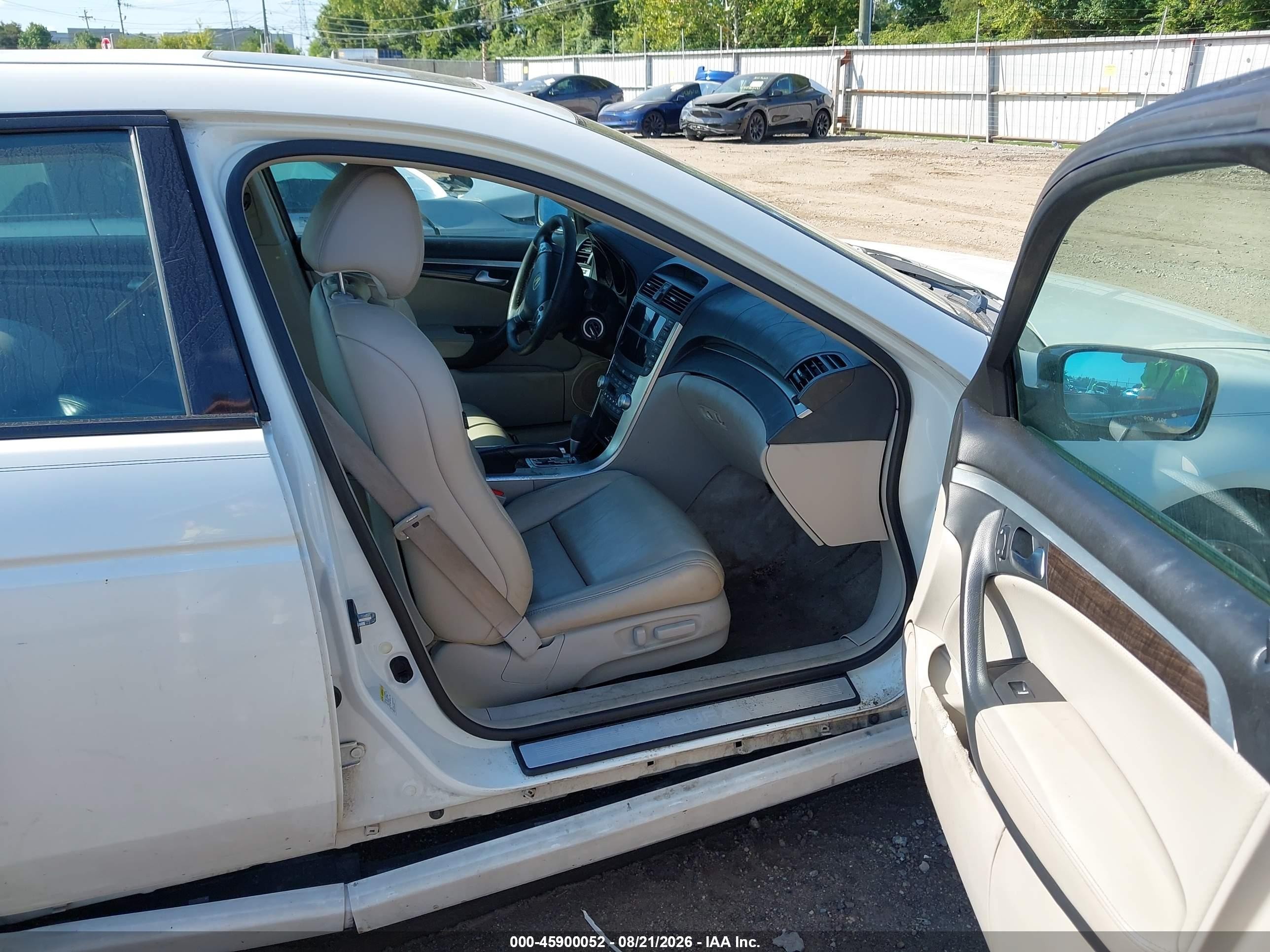 2007 Acura Tl 3.2 White vin: 19UUA66217A019074