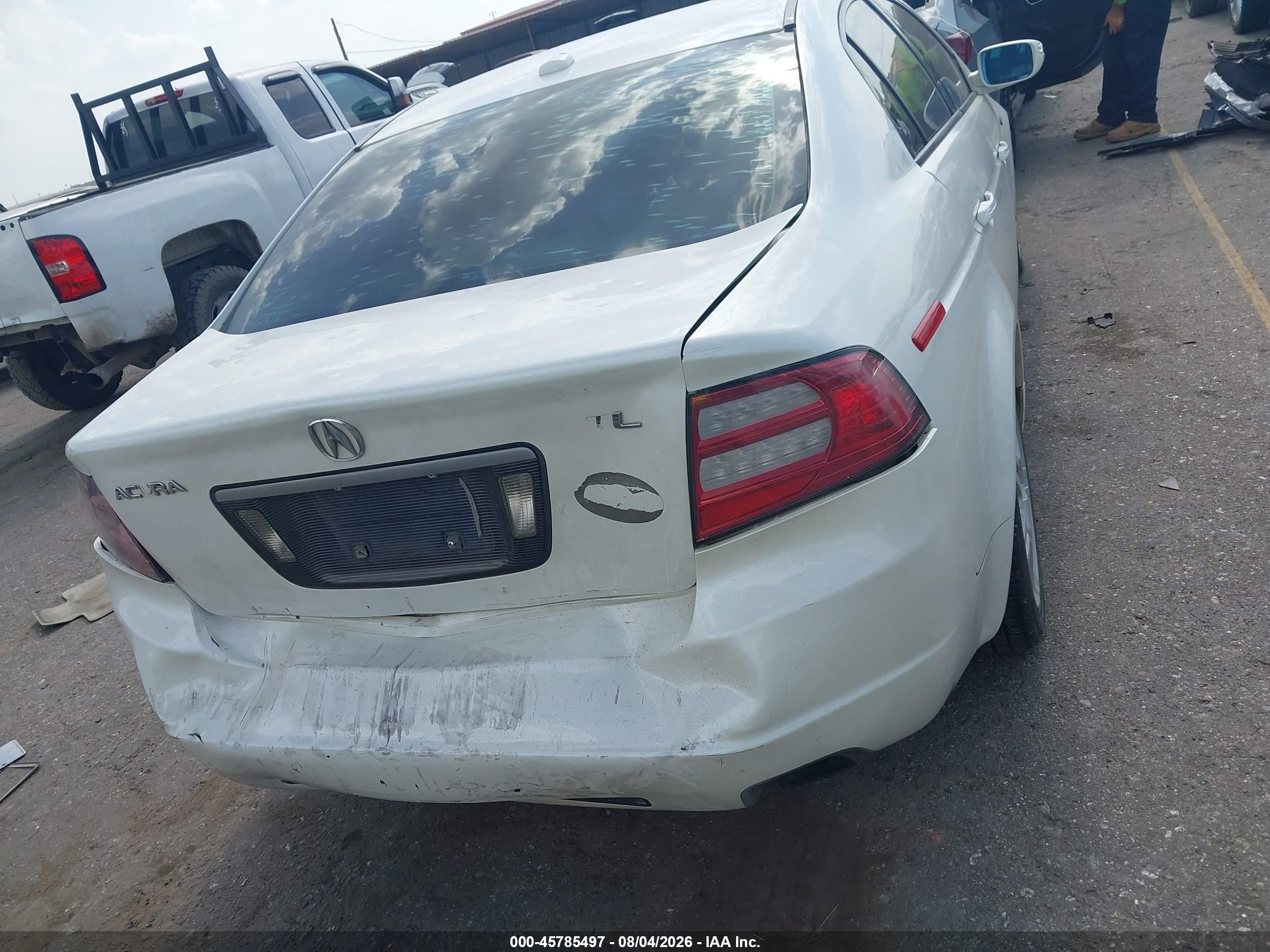 2008 Acura Tl 3.2 White vin: 19UUA66218A023501