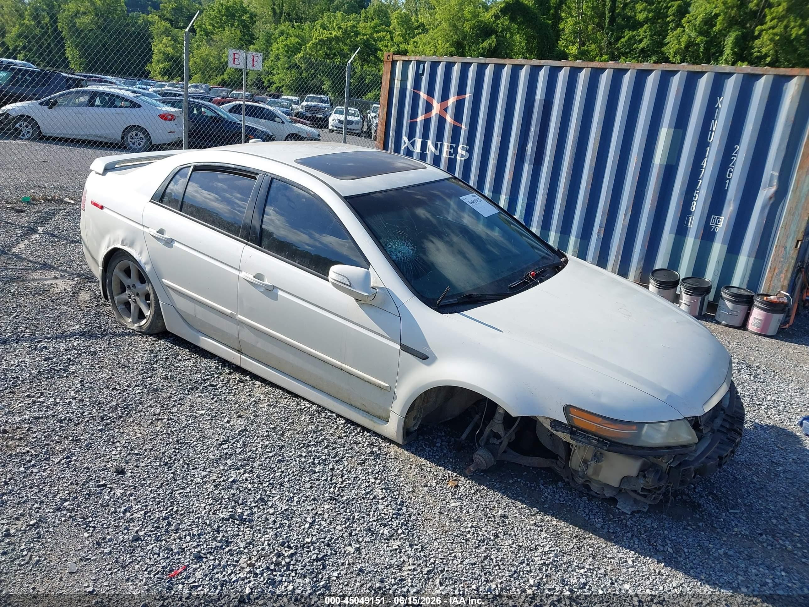2008 Acura Tl 3.2 White vin: 19UUA66218A028455