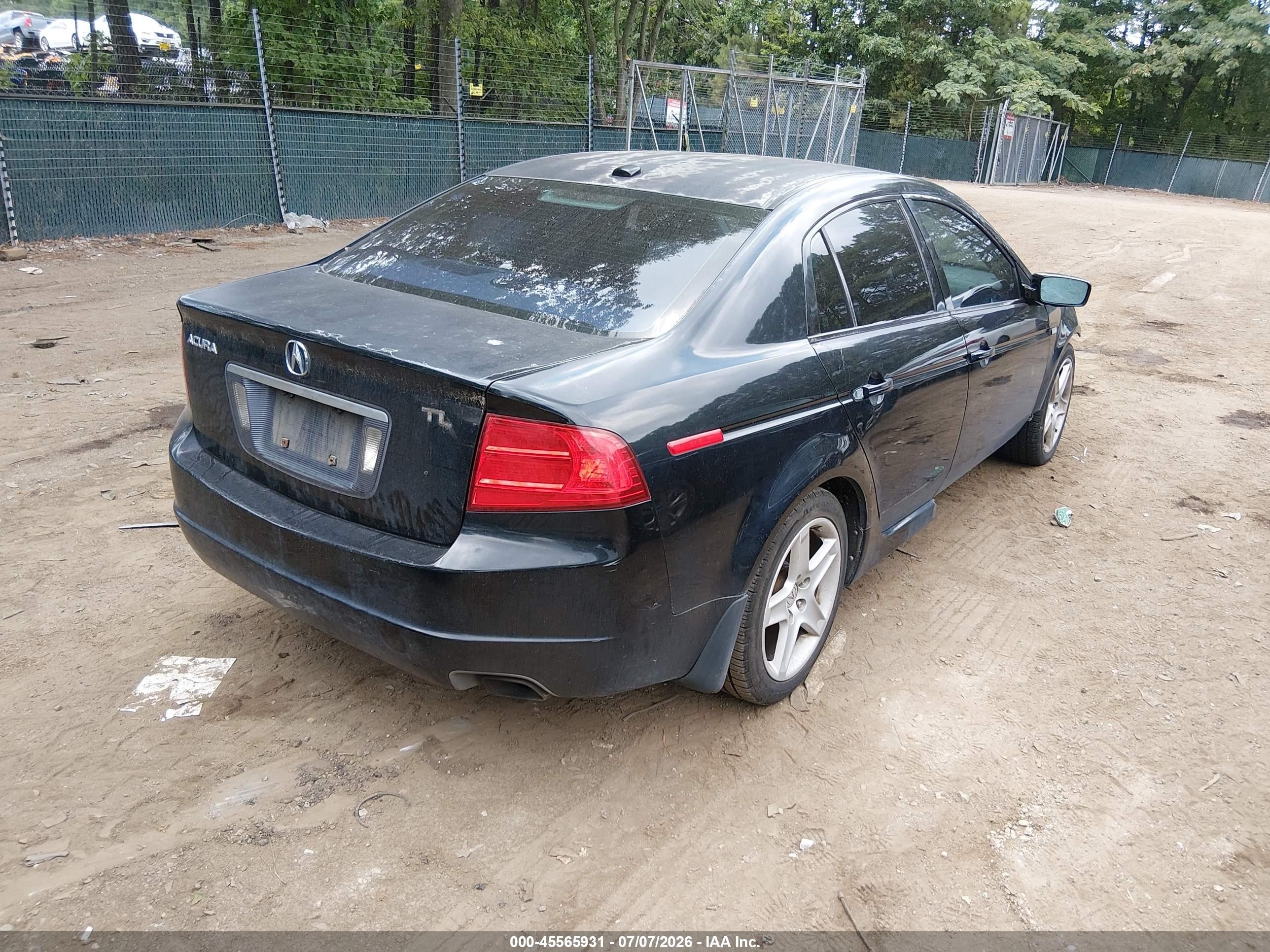 2005 Acura Tl   Black vin: 19UUA66225A030744