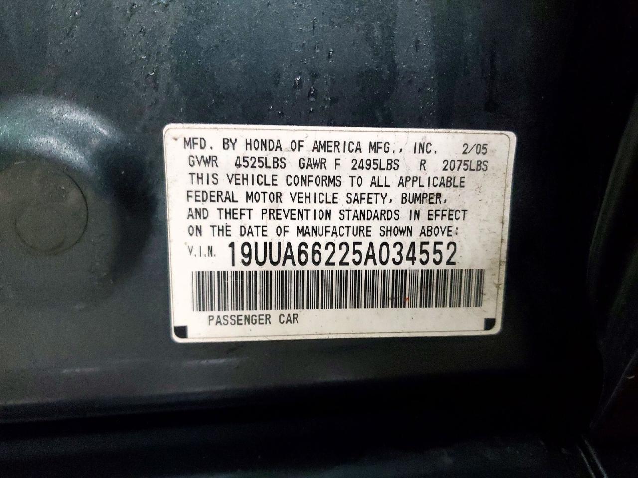 2005 Acura Tl Blue vin: 19UUA66225A034552