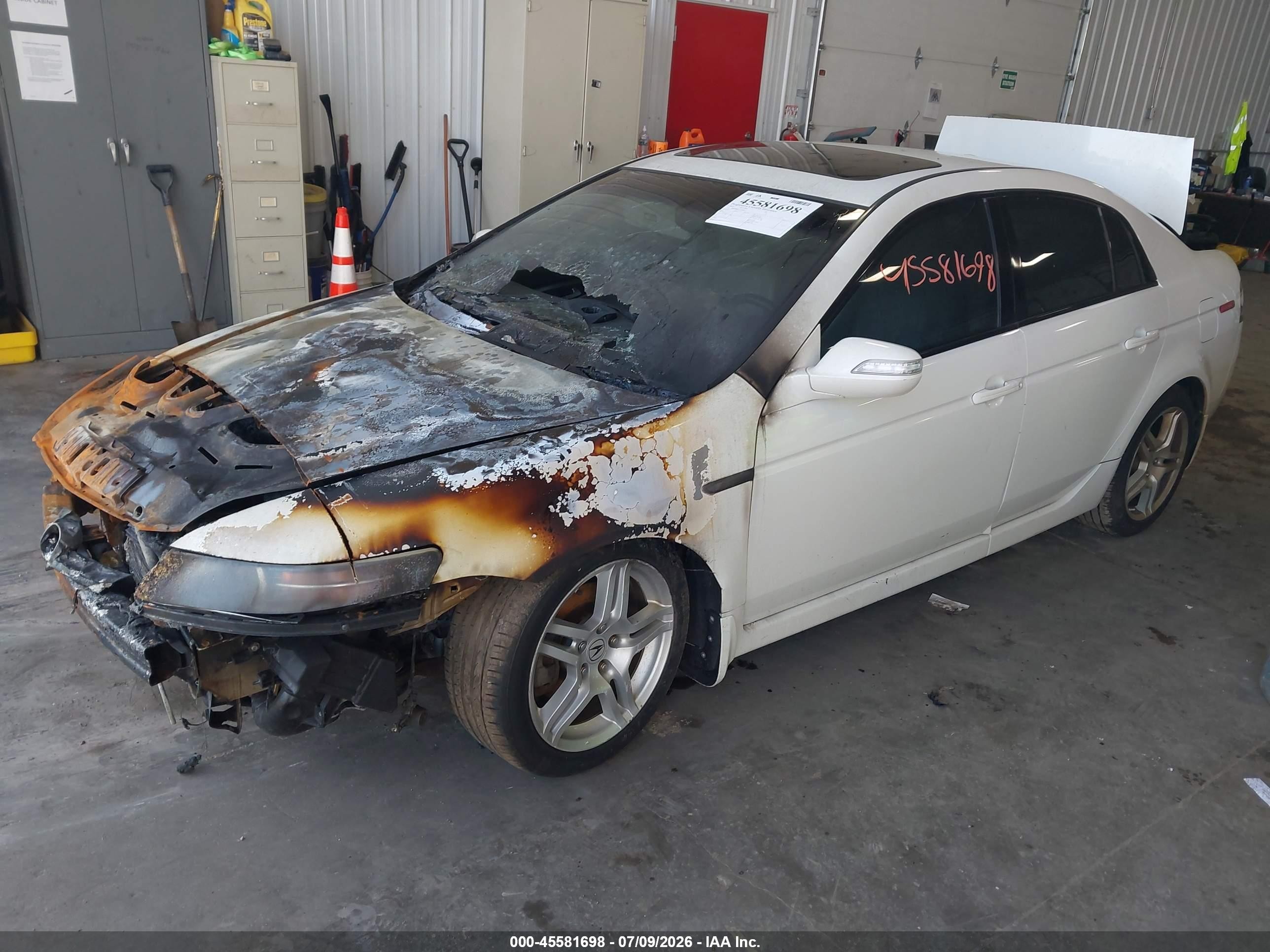 2007 Acura Tl 3.2 White vin: 19UUA66227A048017