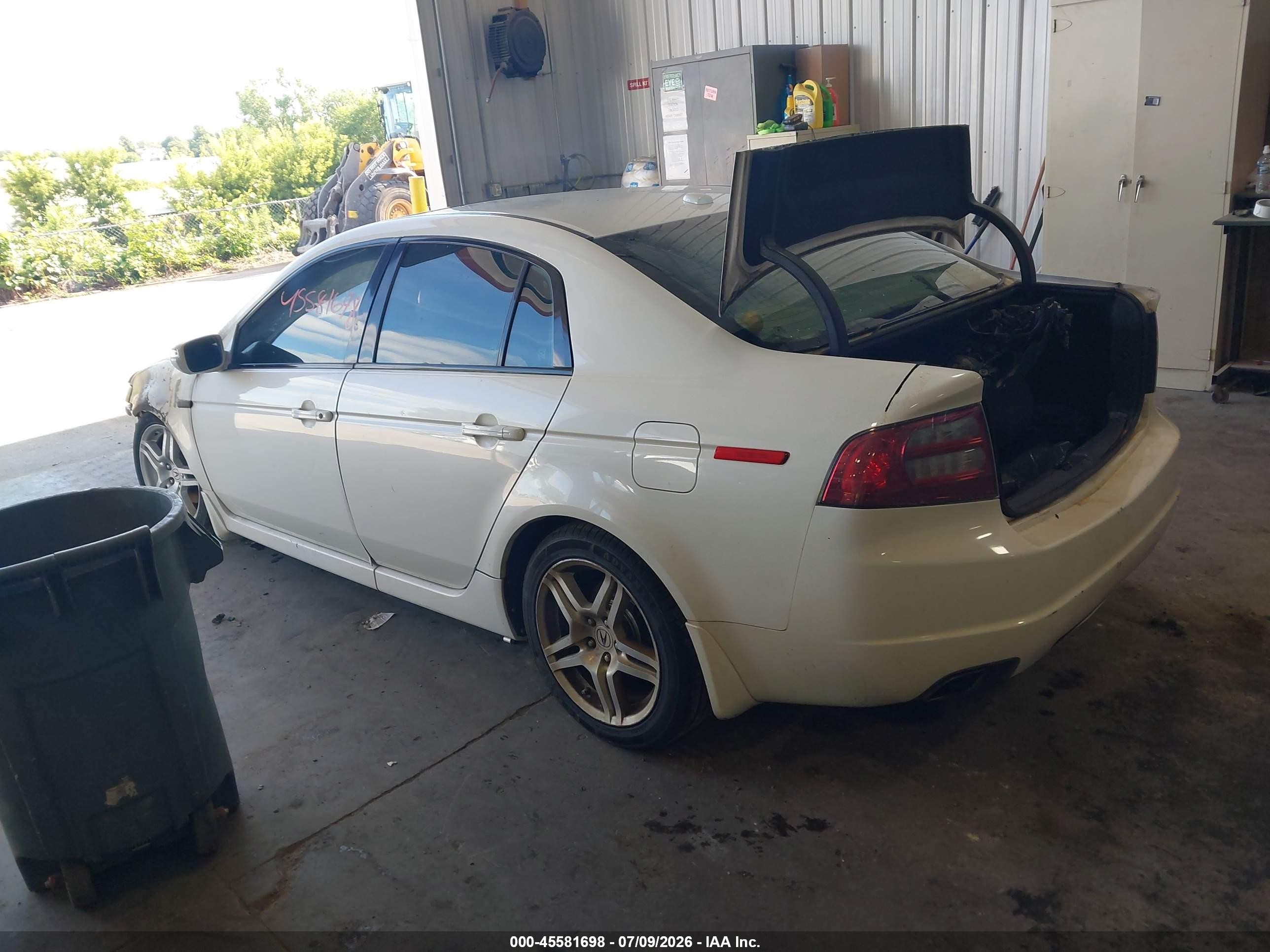 2007 Acura Tl 3.2 White vin: 19UUA66227A048017