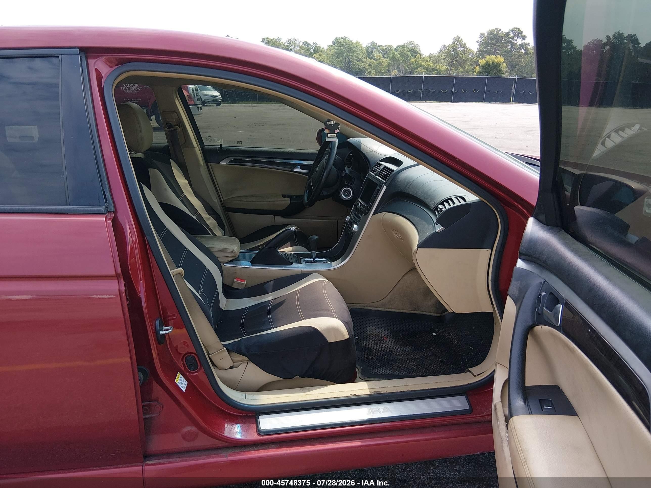 2007 Acura Tl 3.2 Red vin: 19UUA66237A032294