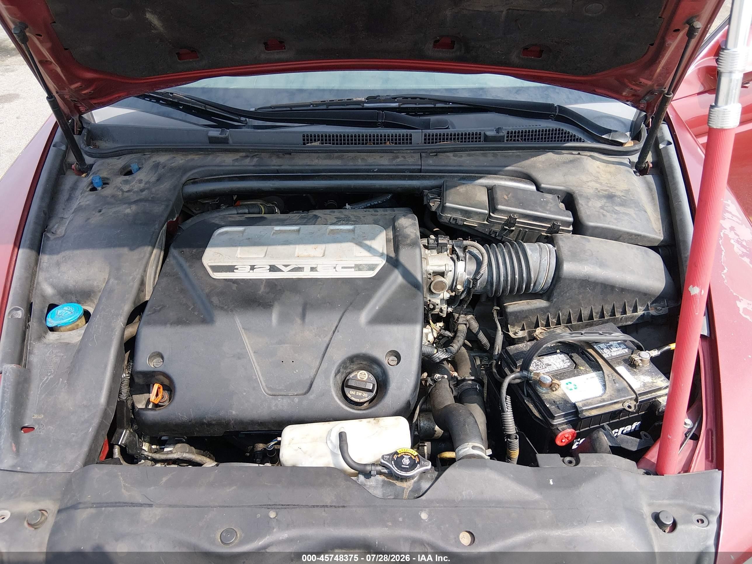 2007 Acura Tl 3.2 Red vin: 19UUA66237A032294