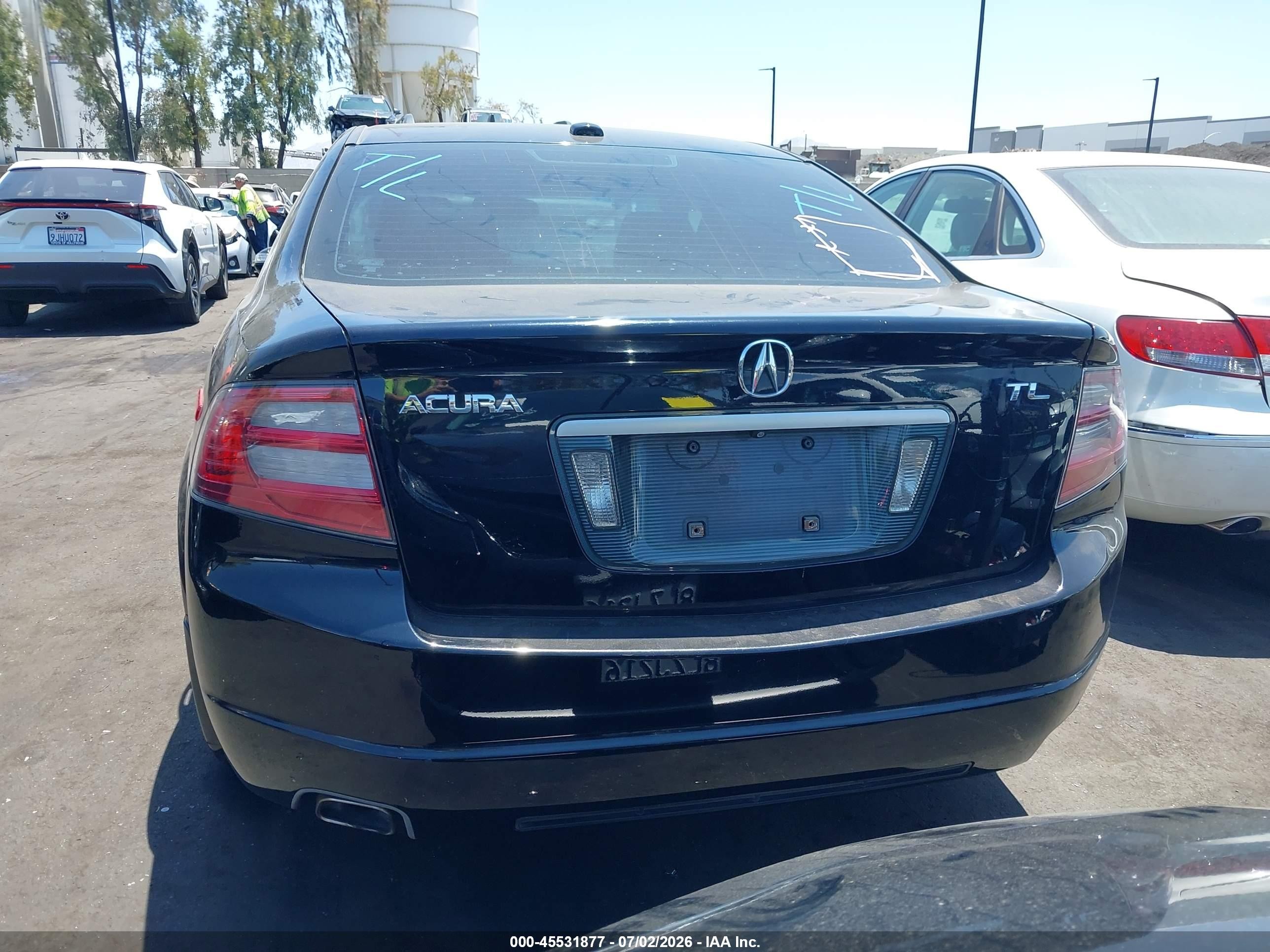 2007 Acura Tl 3.2 Black vin: 19UUA66237A043781