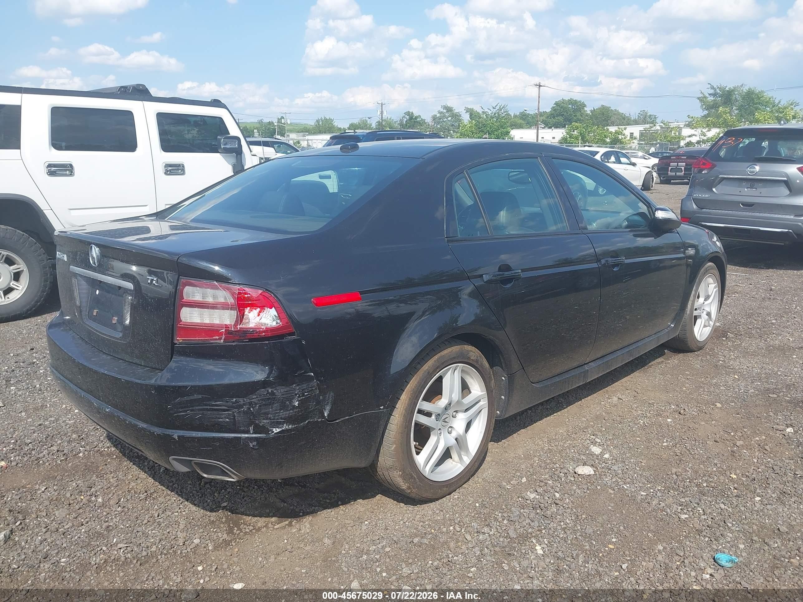 2008 Acura Tl 3.2 Black vin: 19UUA66238A046326