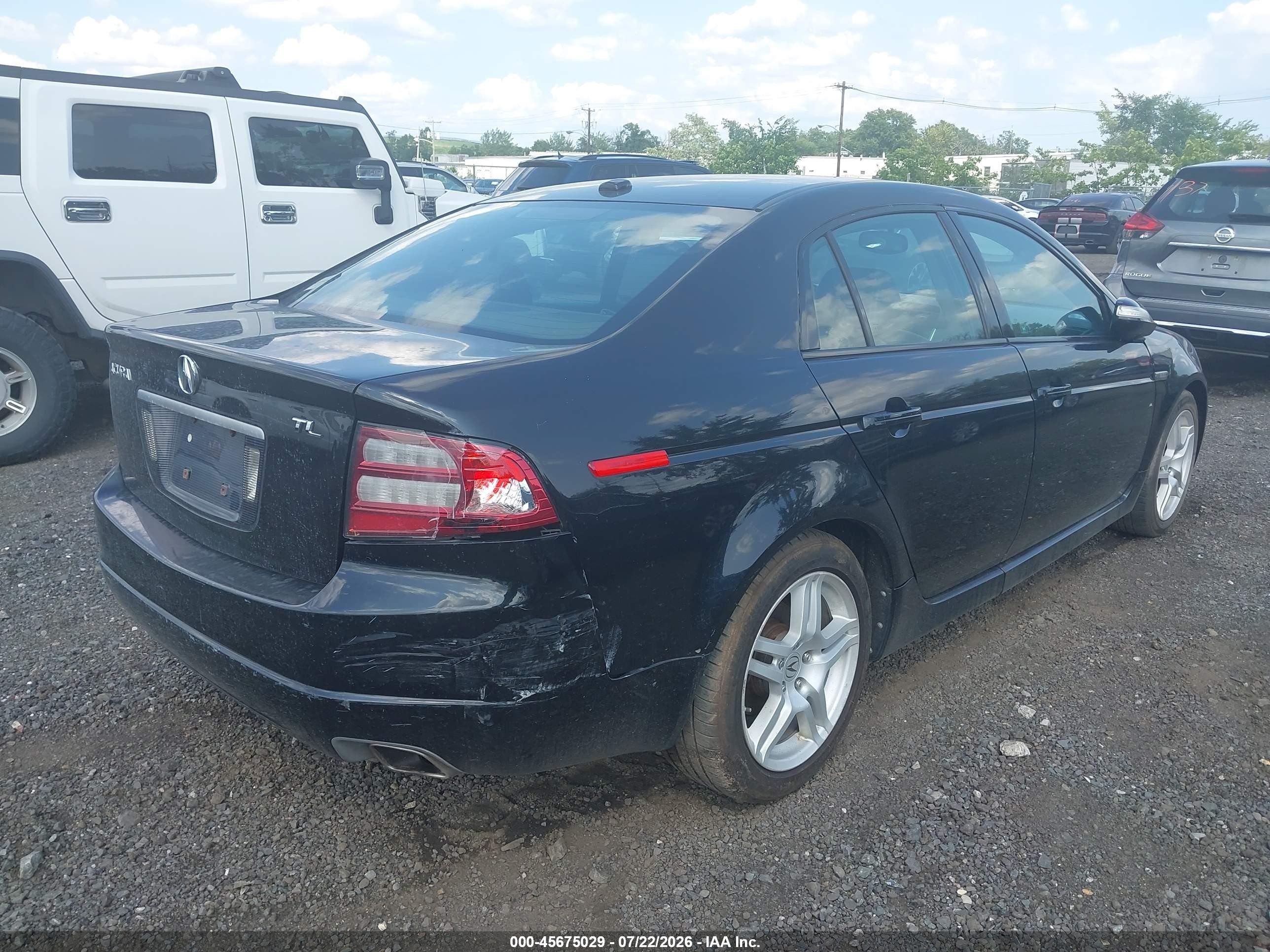 2008 Acura Tl 3.2 Black vin: 19UUA66238A046326