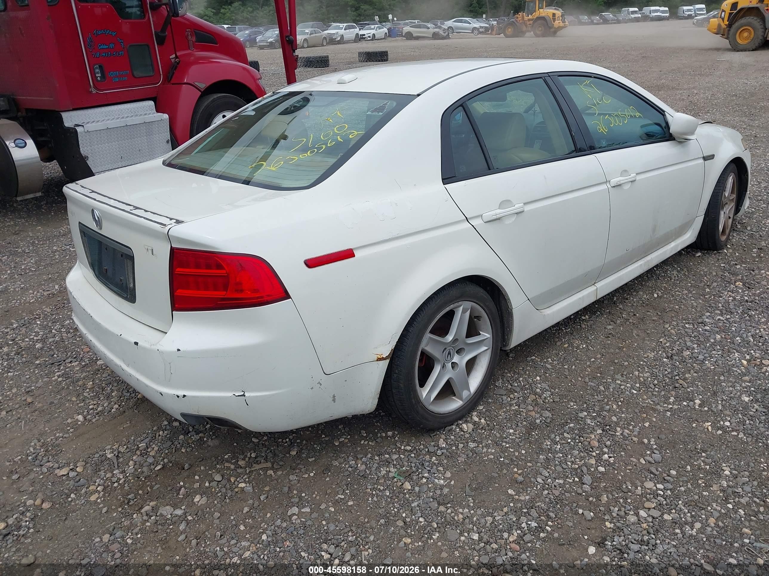 2004 Acura Tl   White vin: 19UUA66244A060620