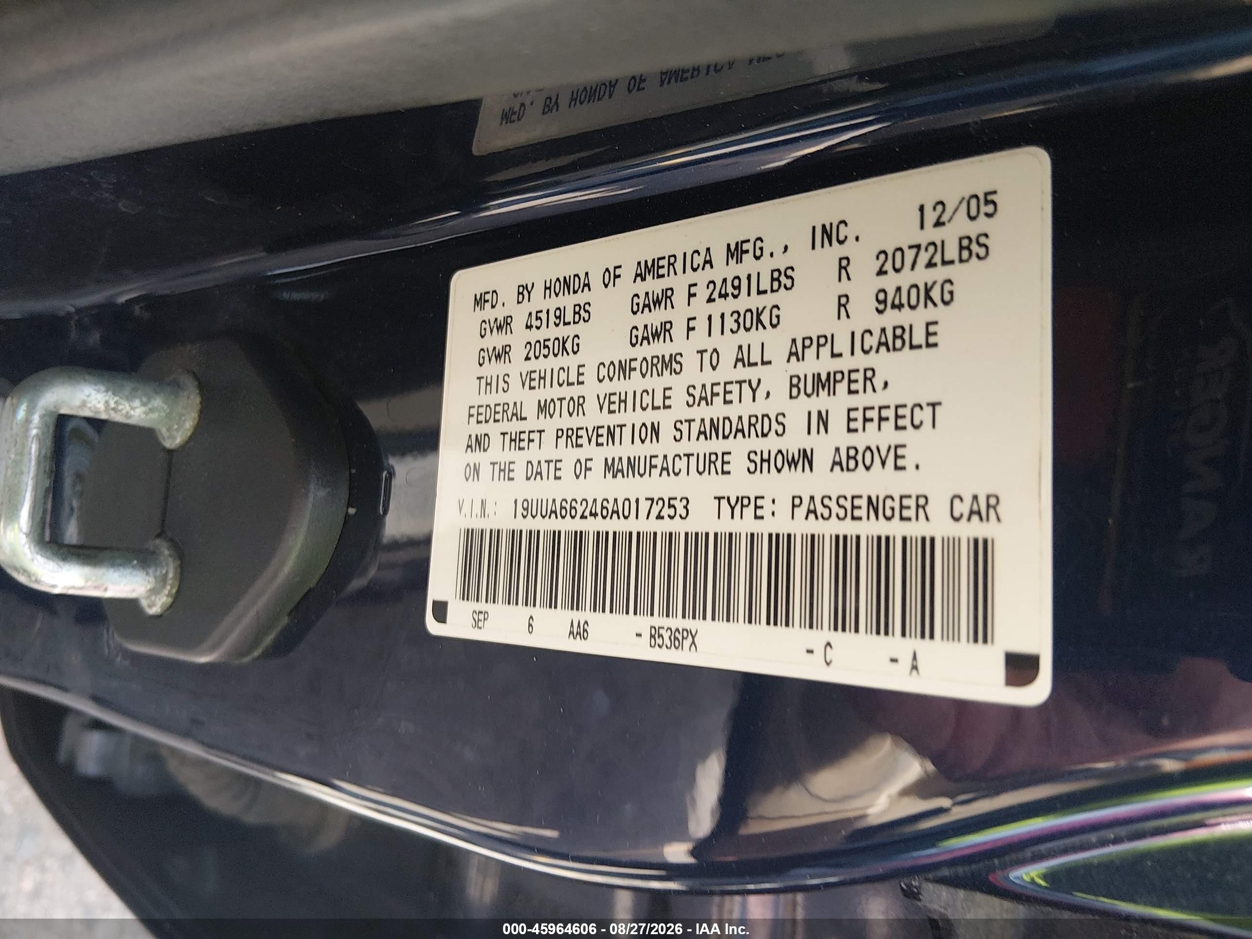 2006 Acura Tl   Синий vin: 19UUA66246A017253