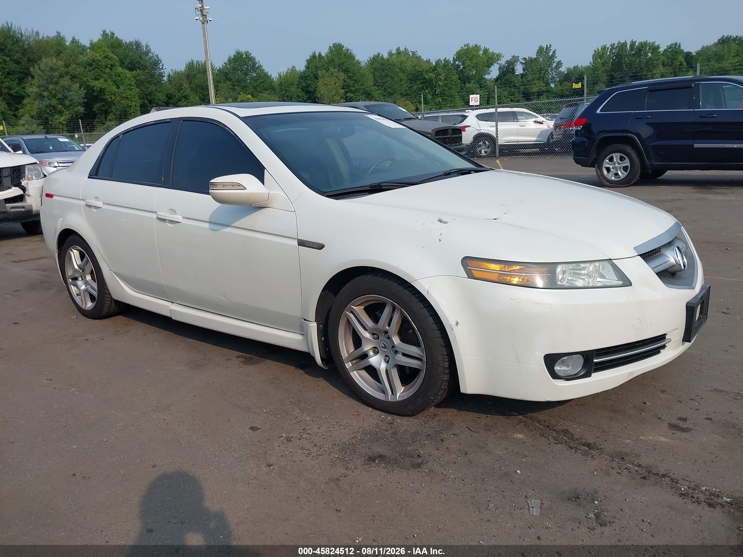 2007 Acura Tl 3.2 White vin: 19UUA66247A012751