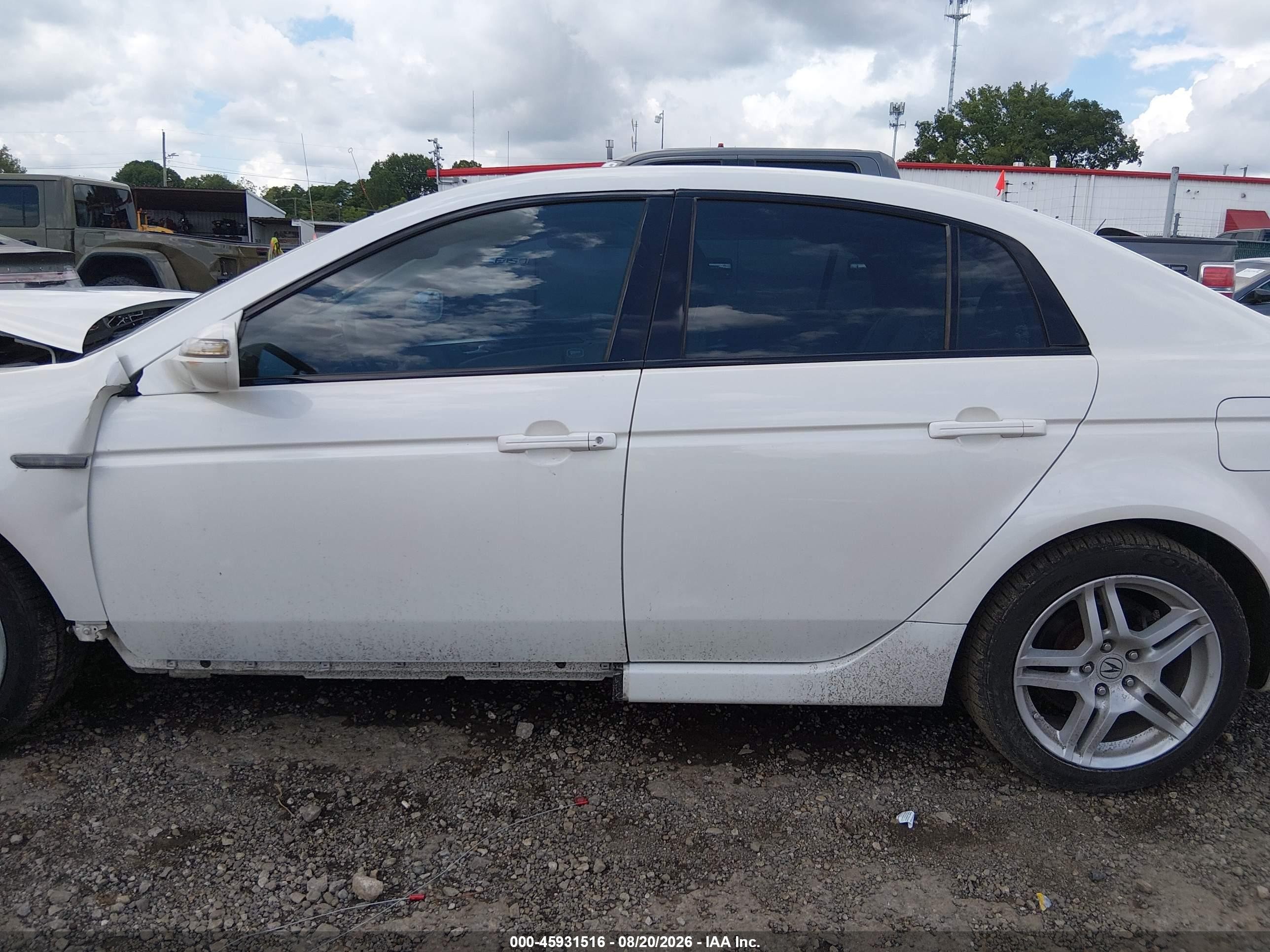 2008 Acura Tl 3.2 White vin: 19UUA66248A019653