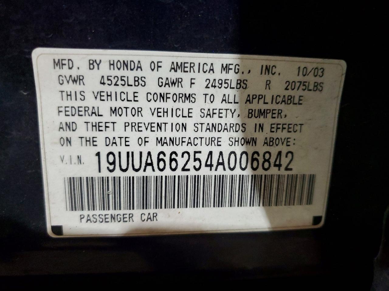 2004 Acura Tl Blue vin: 19UUA66254A006842