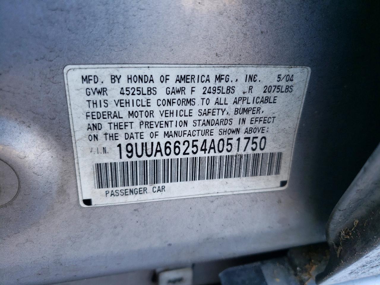 2004 Acura Tl Серебряный vin: 19UUA66254A051750