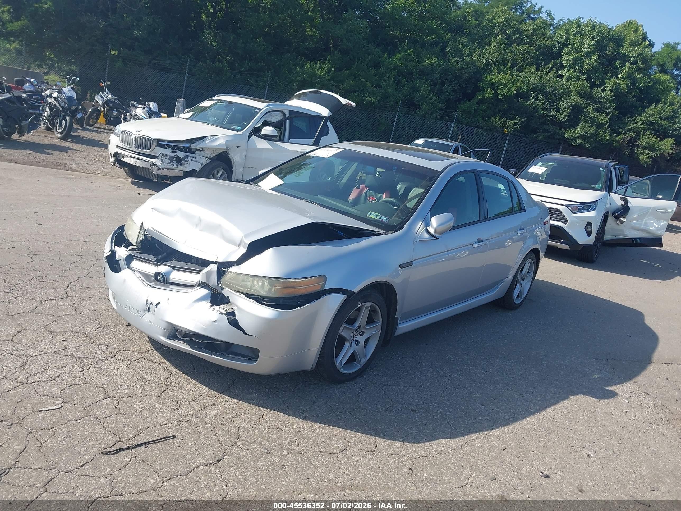 2005 Acura Tl   Gray vin: 19UUA66255A042032