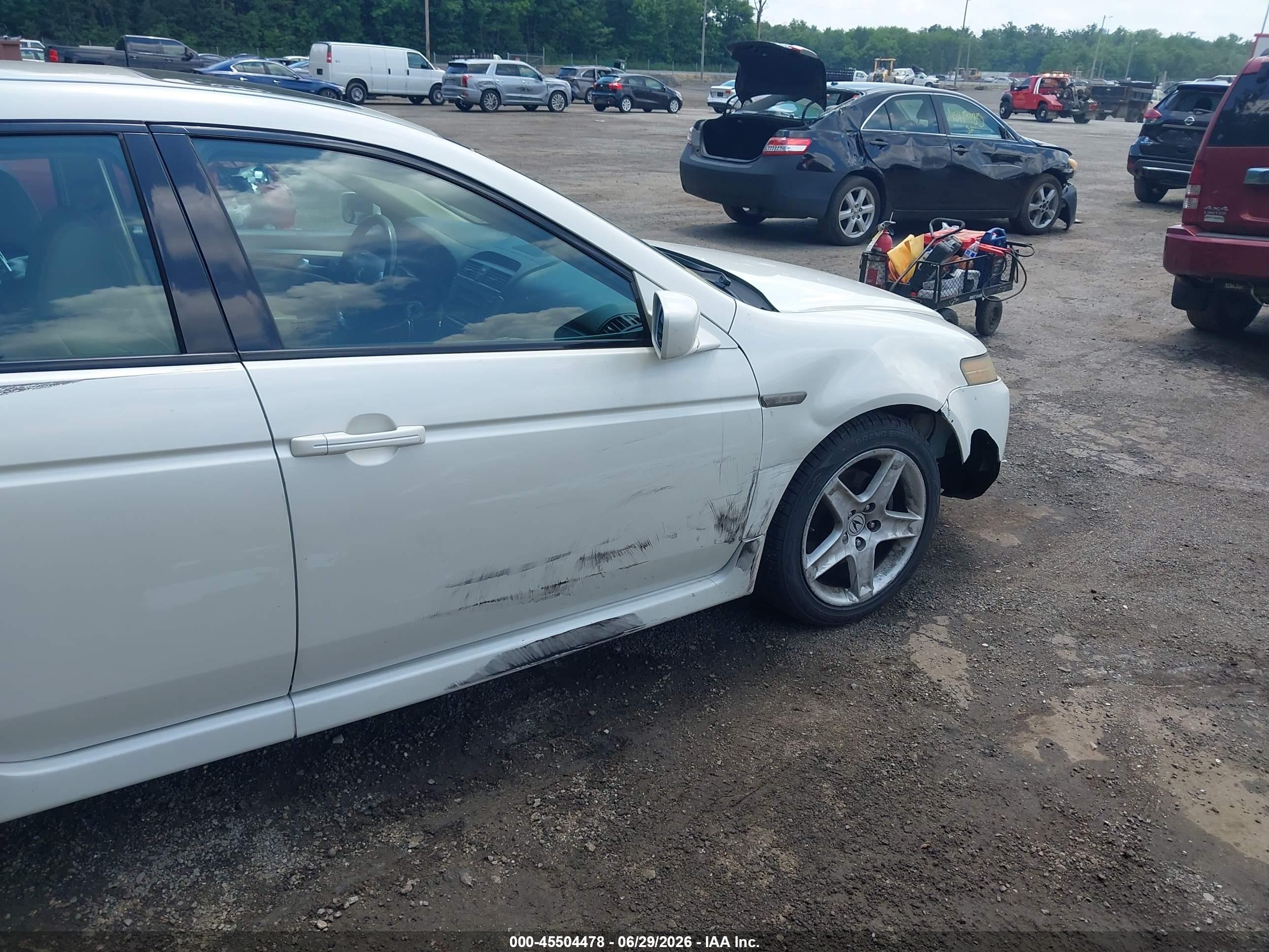 2005 Acura Tl   White vin: 19UUA66255A078755