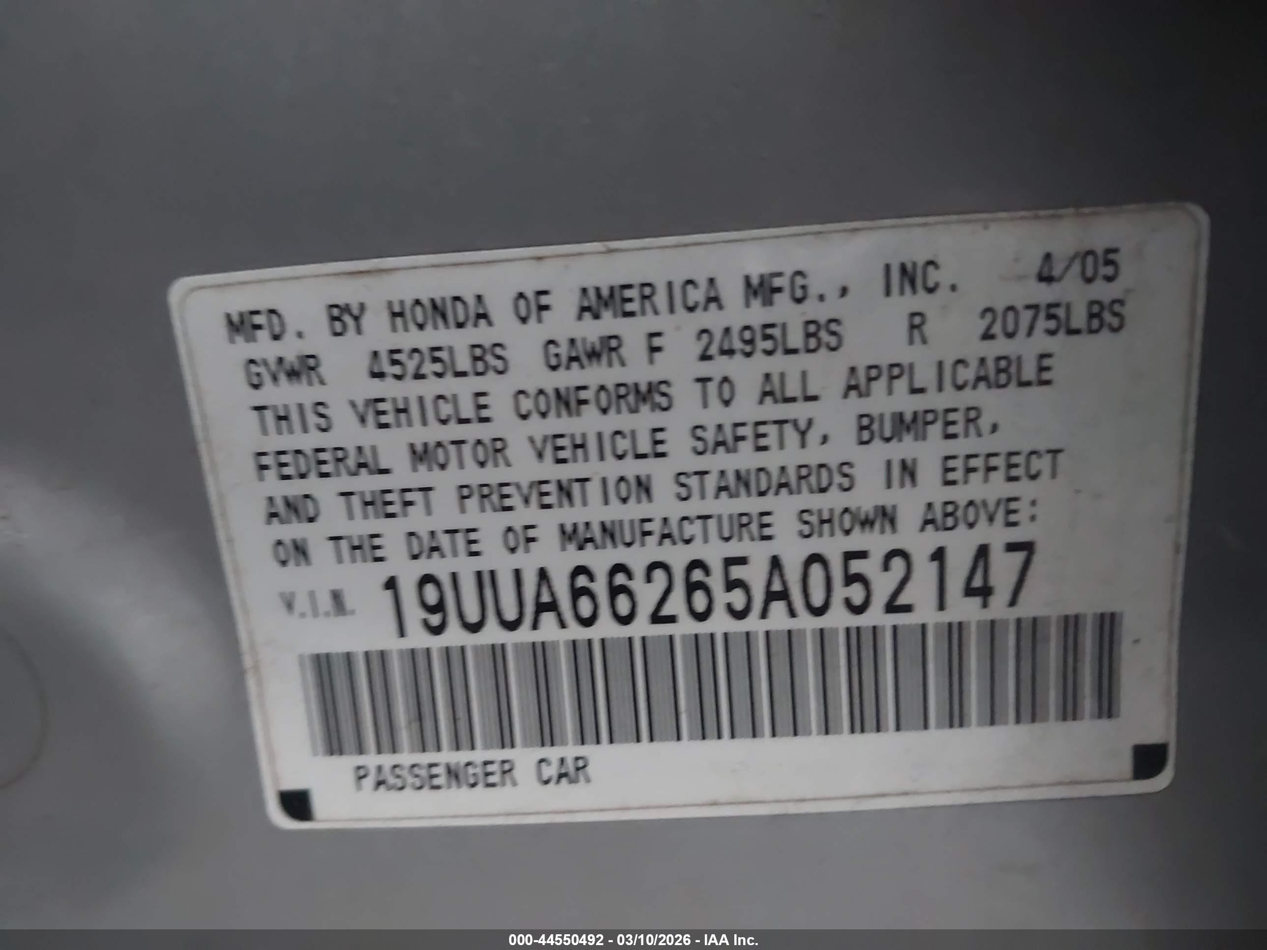 2005 Acura Tl   Silver vin: 19UUA66265A052147