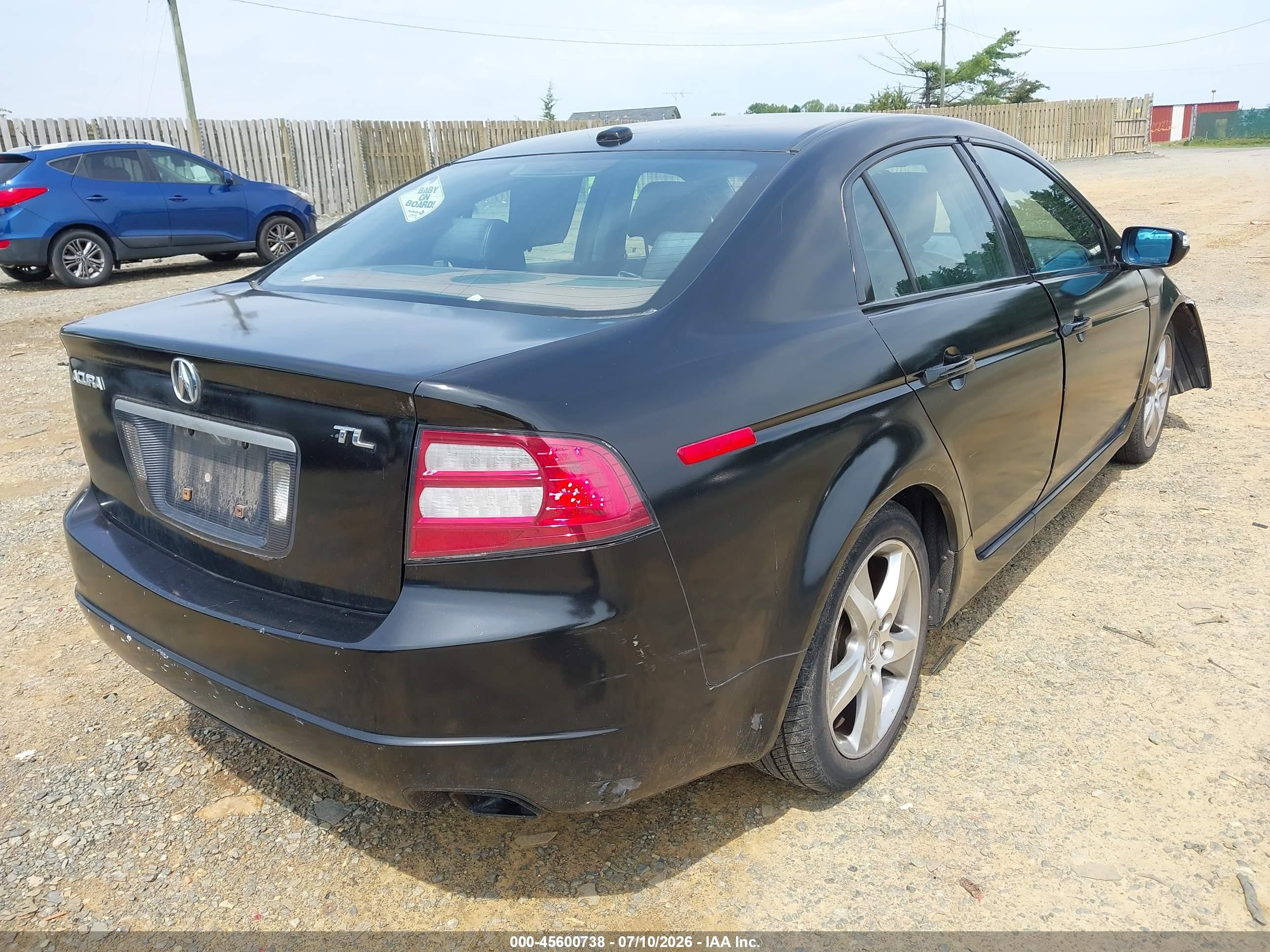 2008 Acura Tl 3.2 Black vin: 19UUA66268A051925