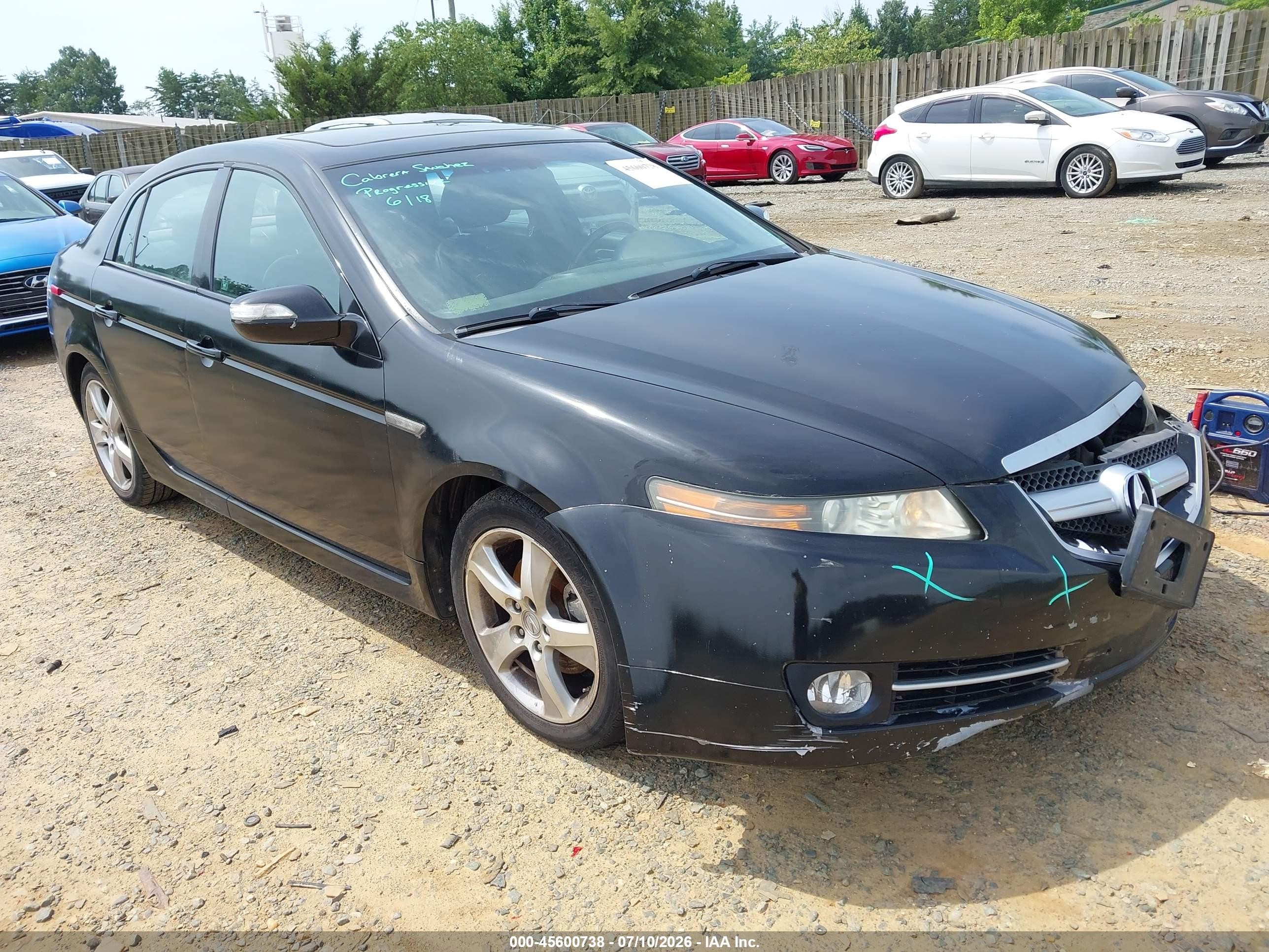 2008 Acura Tl 3.2 Black vin: 19UUA66268A051925