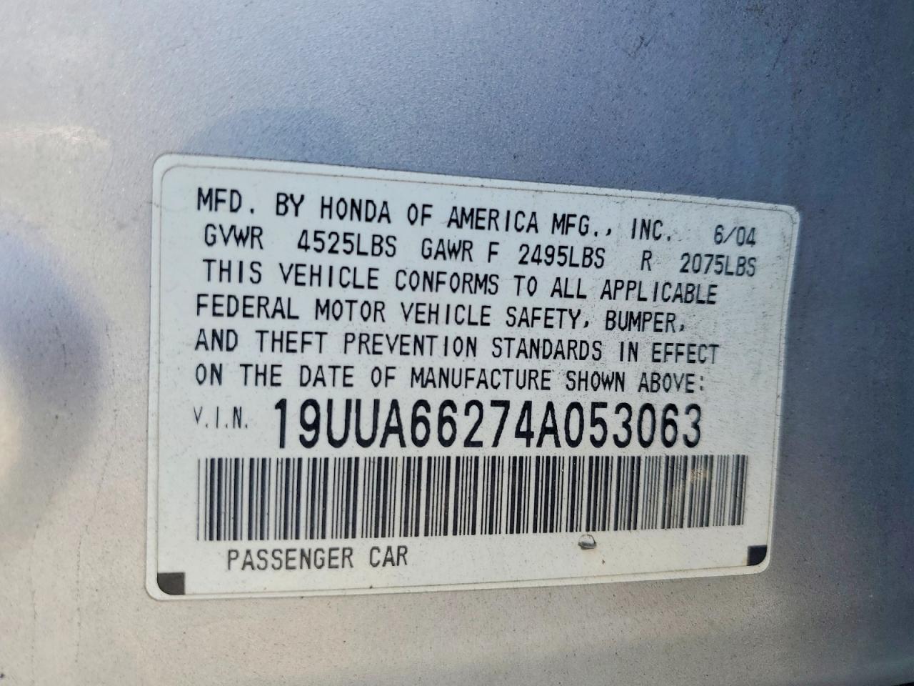 2004 Acura Tl Silver vin: 19UUA66274A053063