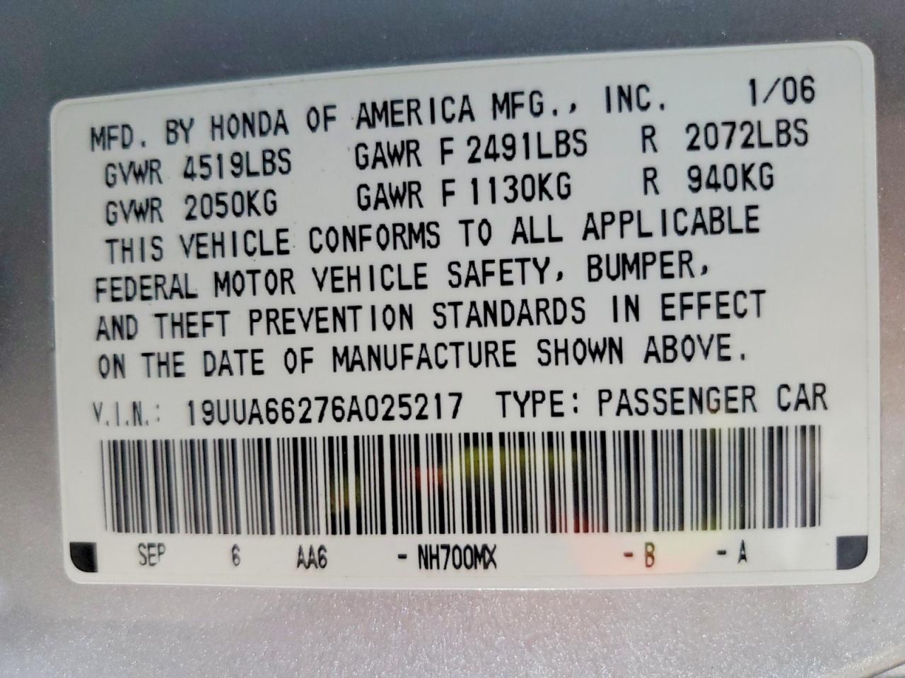 2006 Acura 3.2tl Silver vin: 19UUA66276A025217