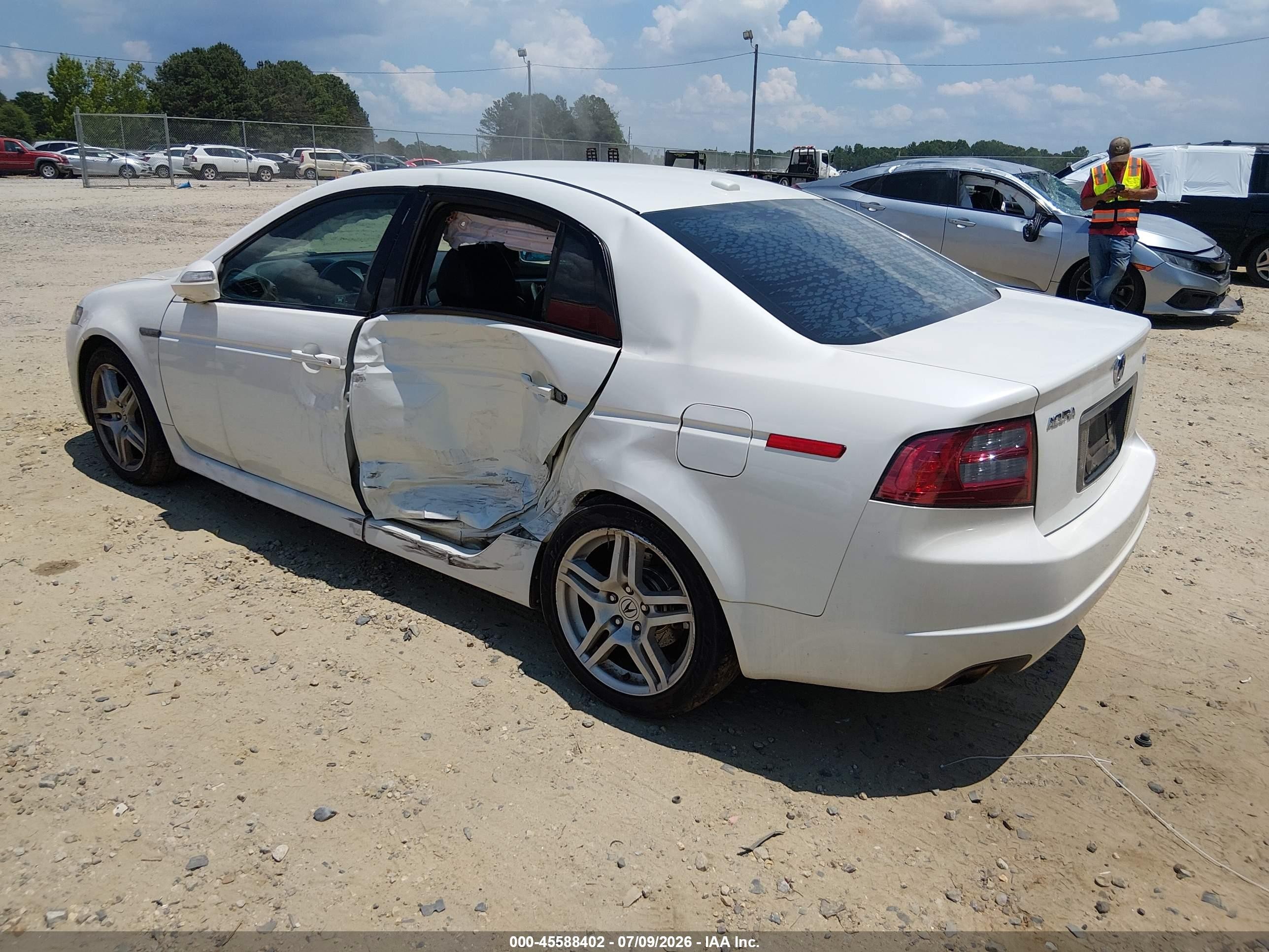 2008 Acura Tl 3.2 White vin: 19UUA66278A035894