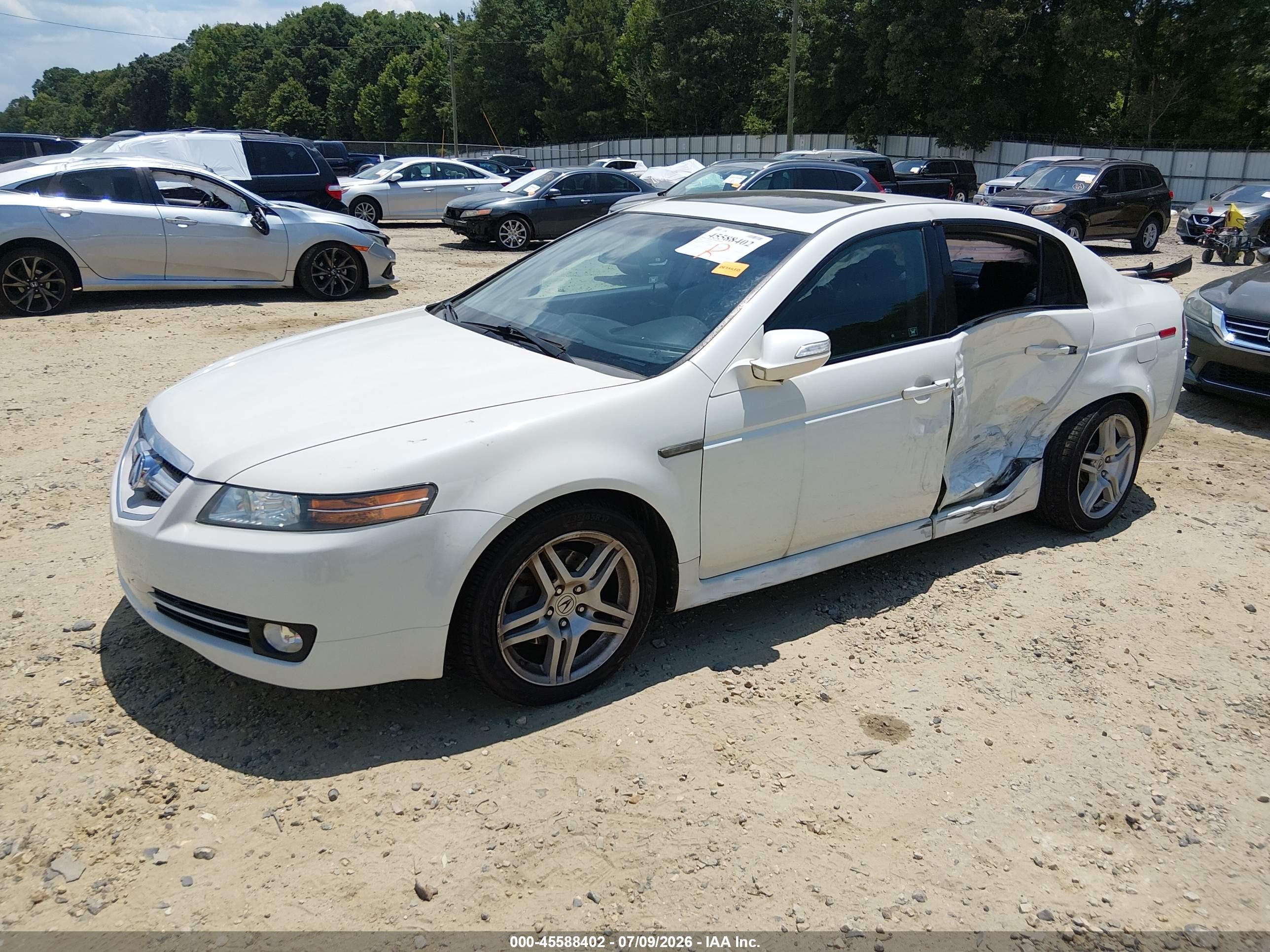 2008 Acura Tl 3.2 White vin: 19UUA66278A035894