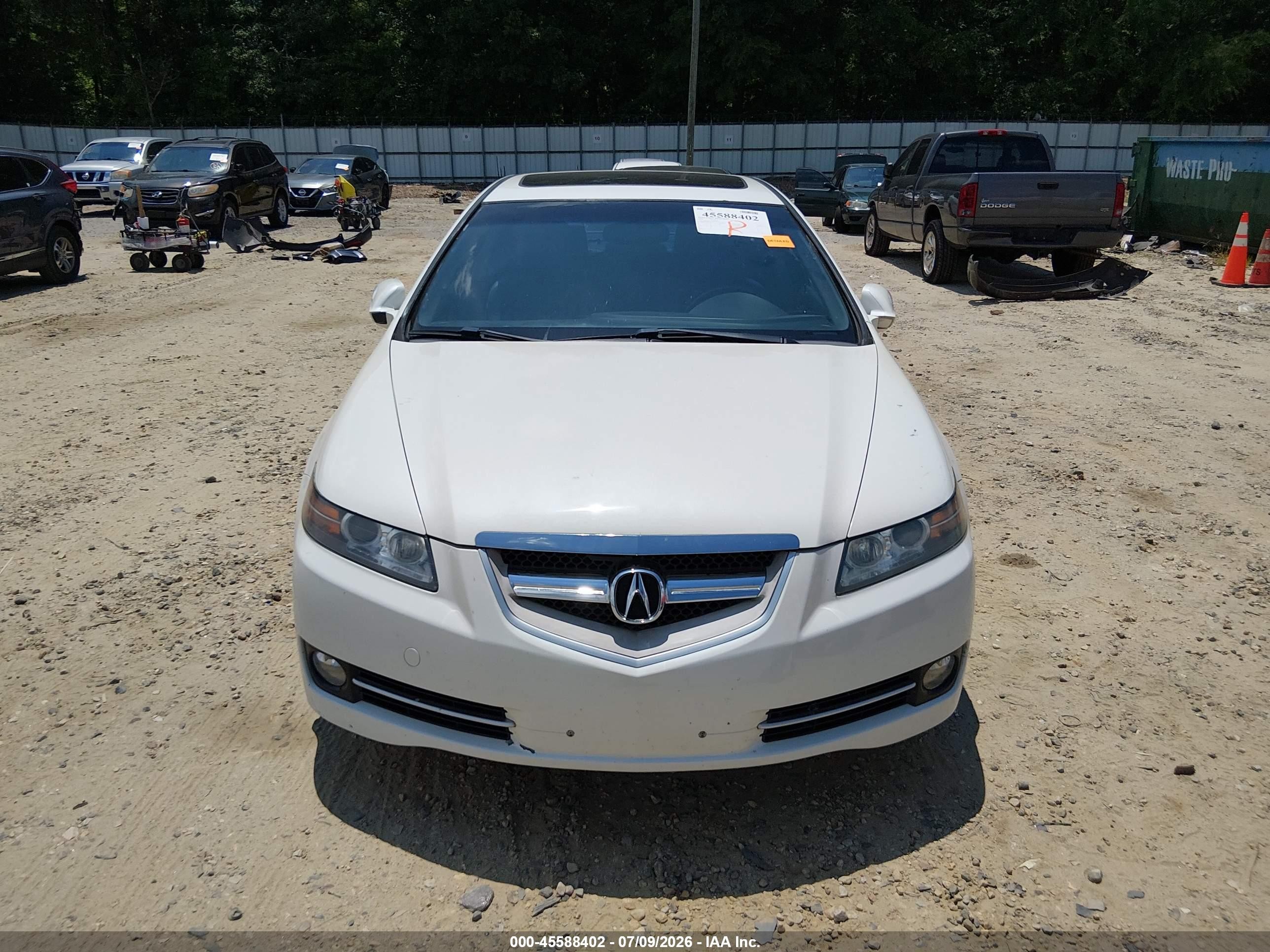 2008 Acura Tl 3.2 White vin: 19UUA66278A035894