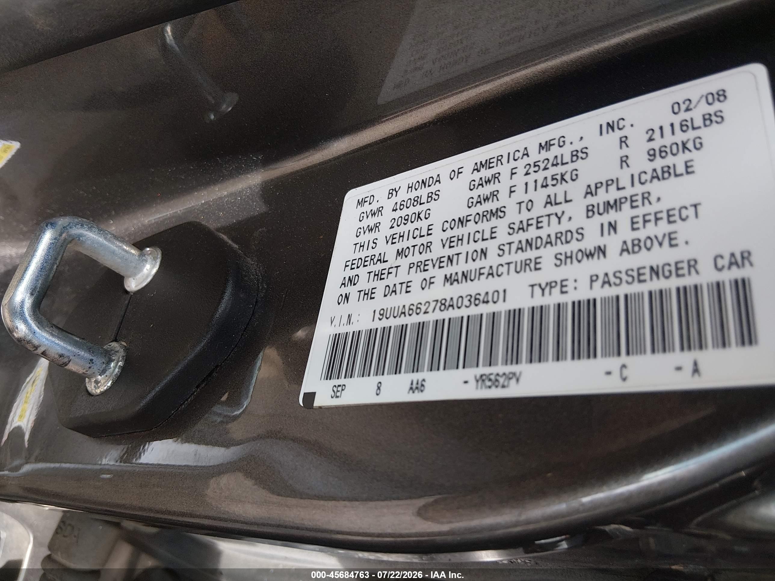 2008 Acura Tl 3.2 Beige vin: 19UUA66278A036401