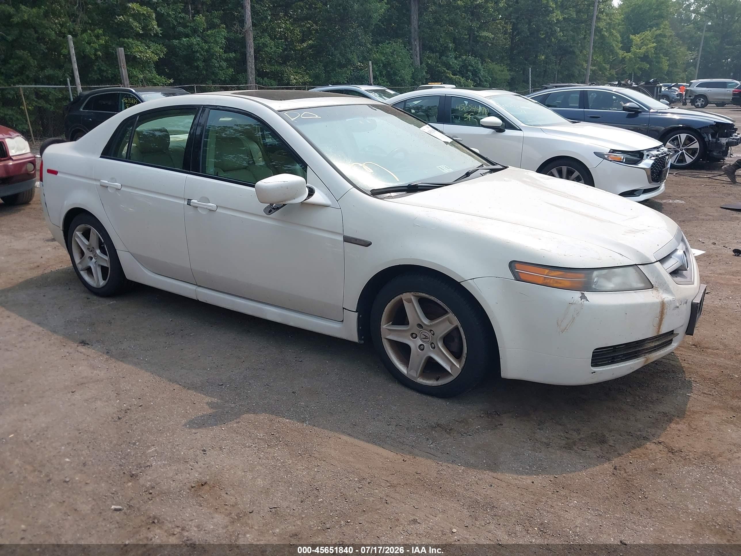2005 Acura Tl Белый vin: 19UUA66285A043191