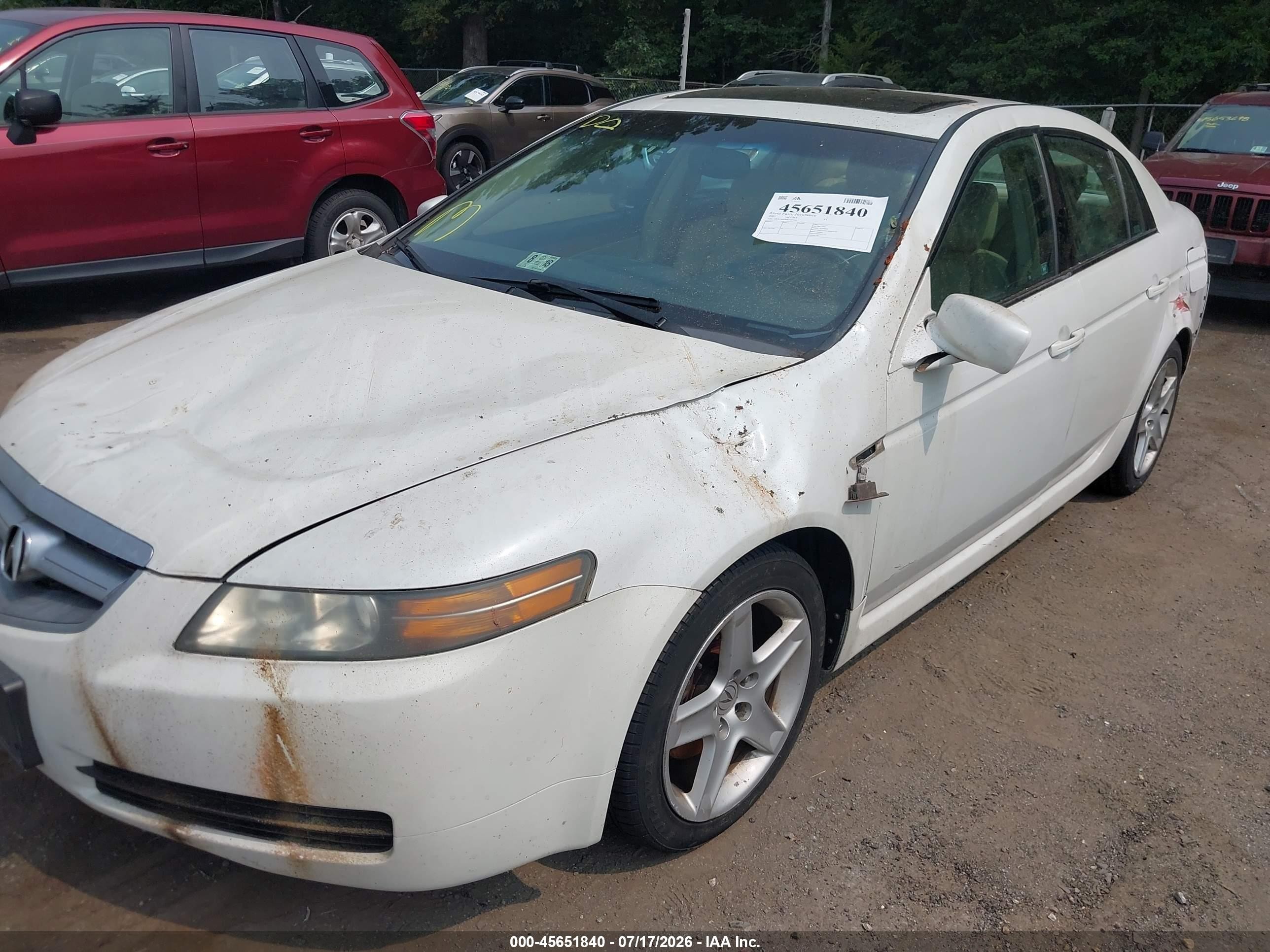 2005 Acura Tl Белый vin: 19UUA66285A043191