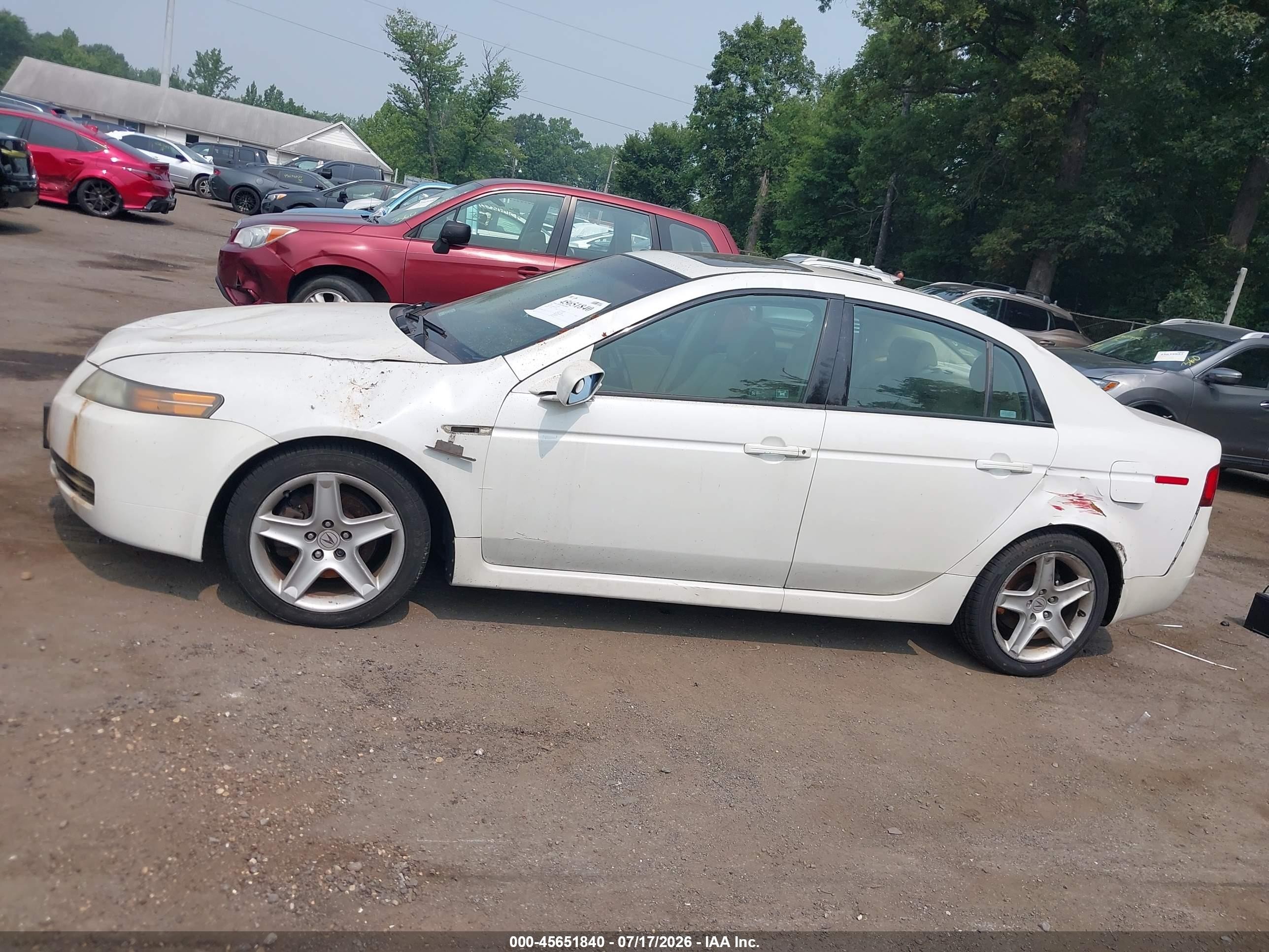 2005 Acura Tl Белый vin: 19UUA66285A043191