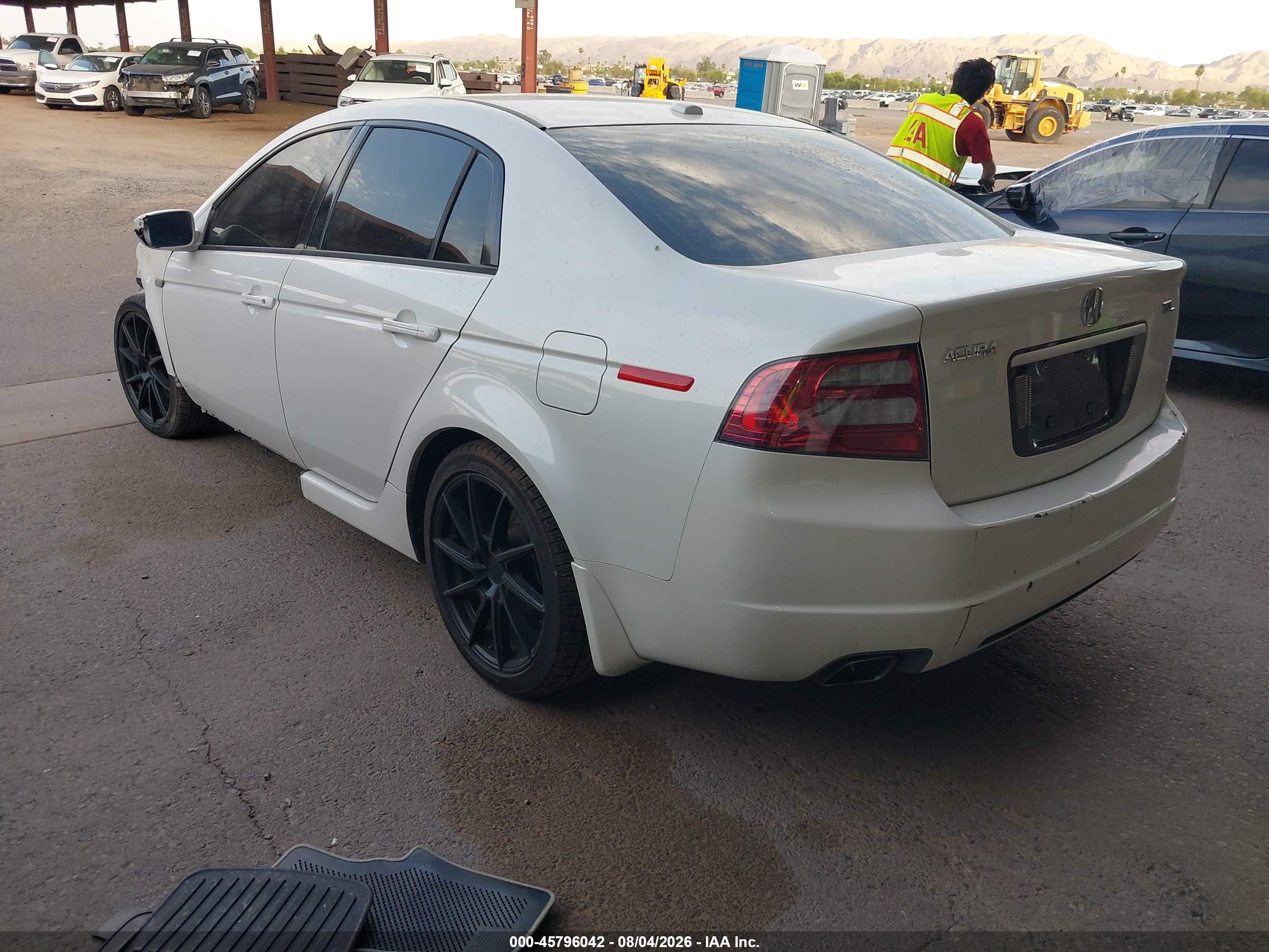 2007 Acura Tl 3.2 White vin: 19UUA66287A003146
